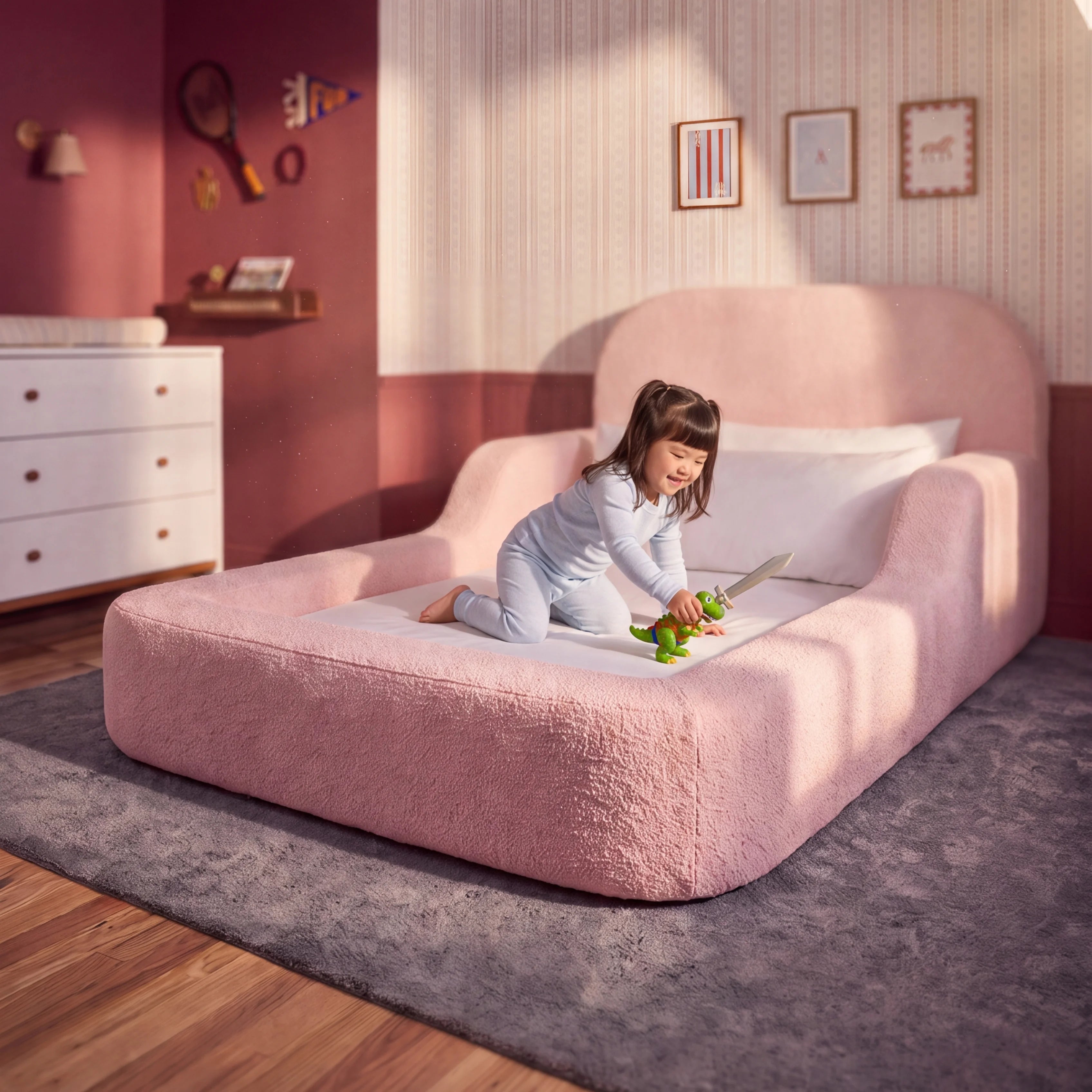 Cama Montessoriana Viuva - Rosa
