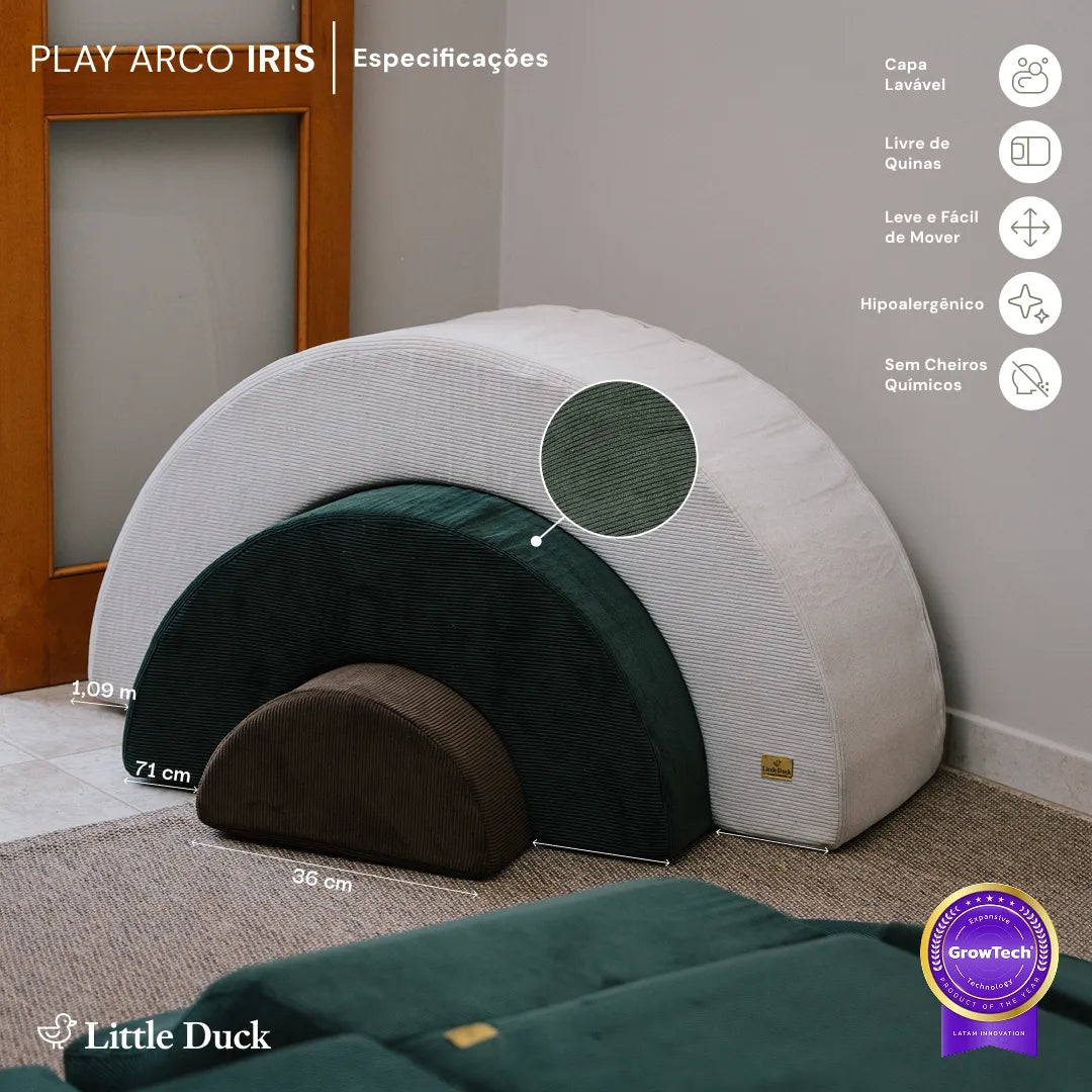 Play Arco-Íris Verde Claro | Mostarda| Linho - Little Duck