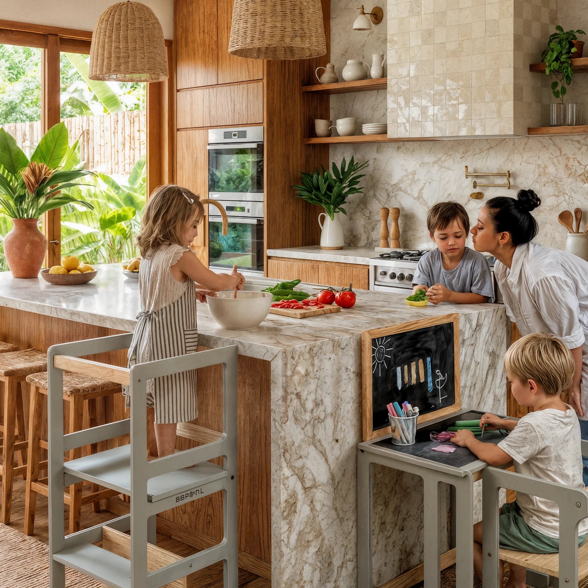 Torre de Aprendizagem Montessori 4 em 1 Laqueada