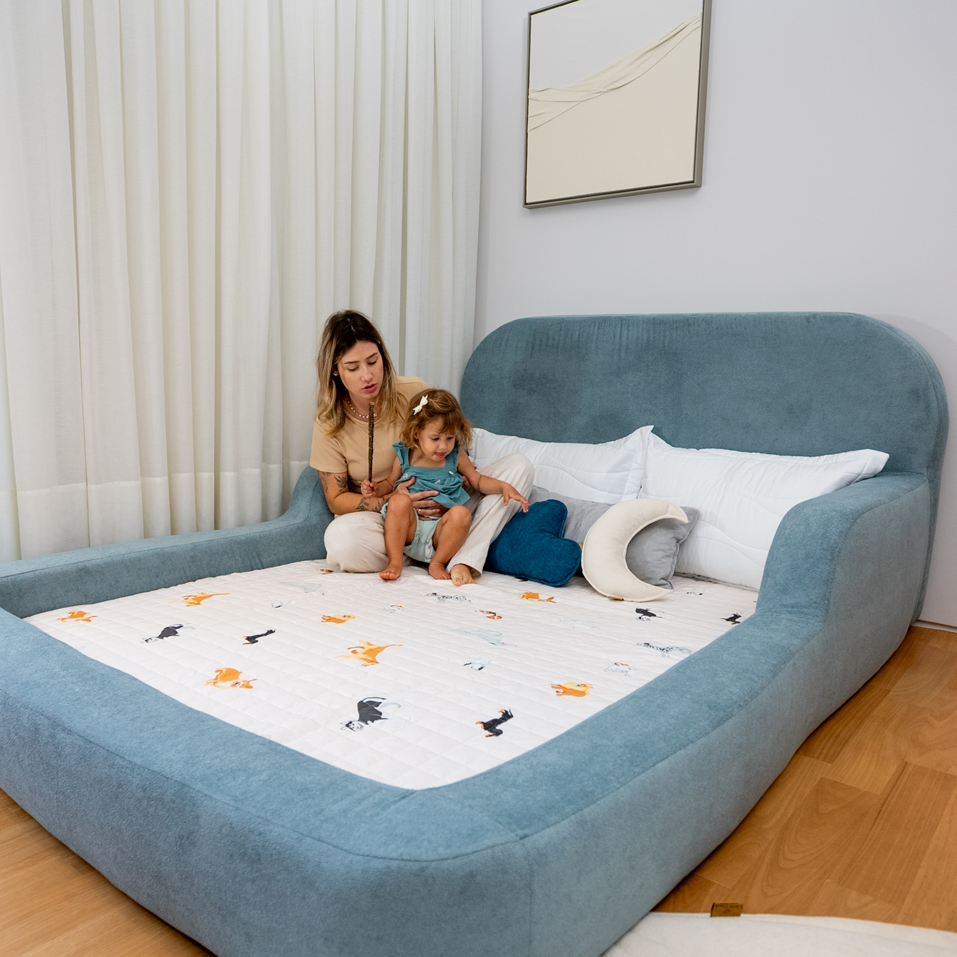 Cama Montessoriana Casal - Azul claro | Little Duck