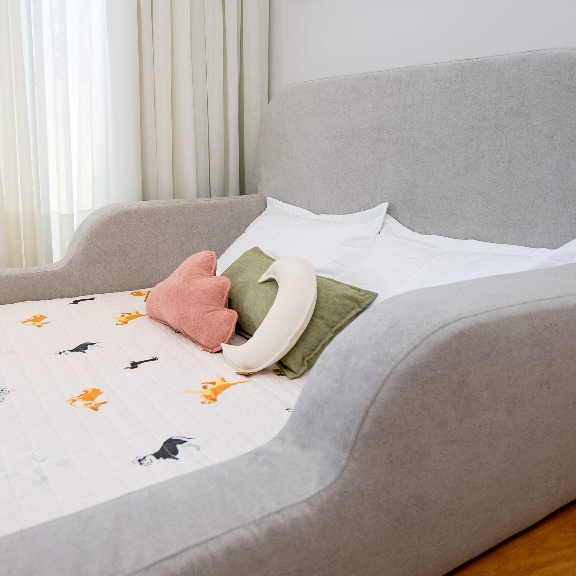Cama Montessoriana Casal - Cinza | Little Duck