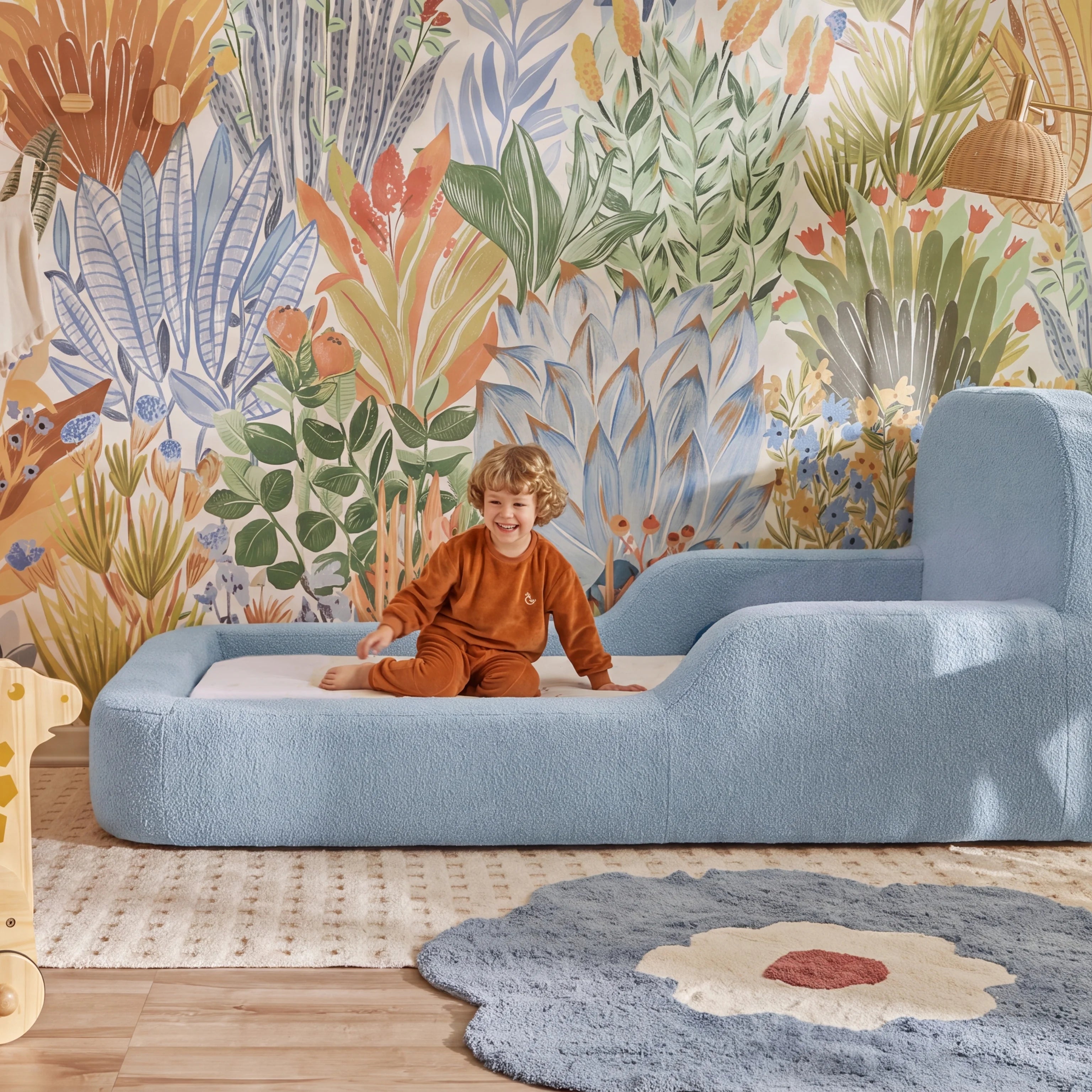 Cama Montessoriana Viuva - Azul Claro