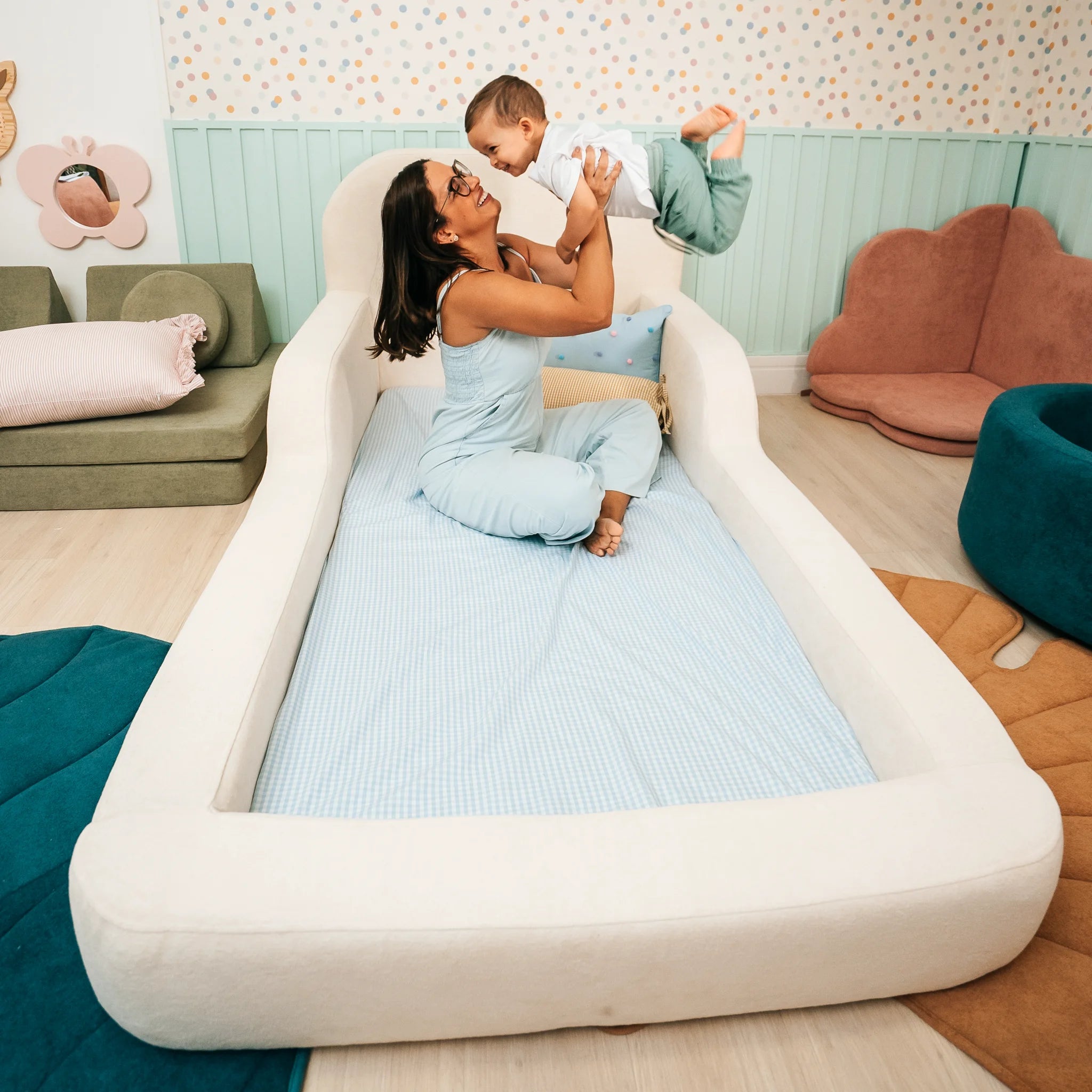 Cama Montessoriana Solteiro - Linho | Little Duck