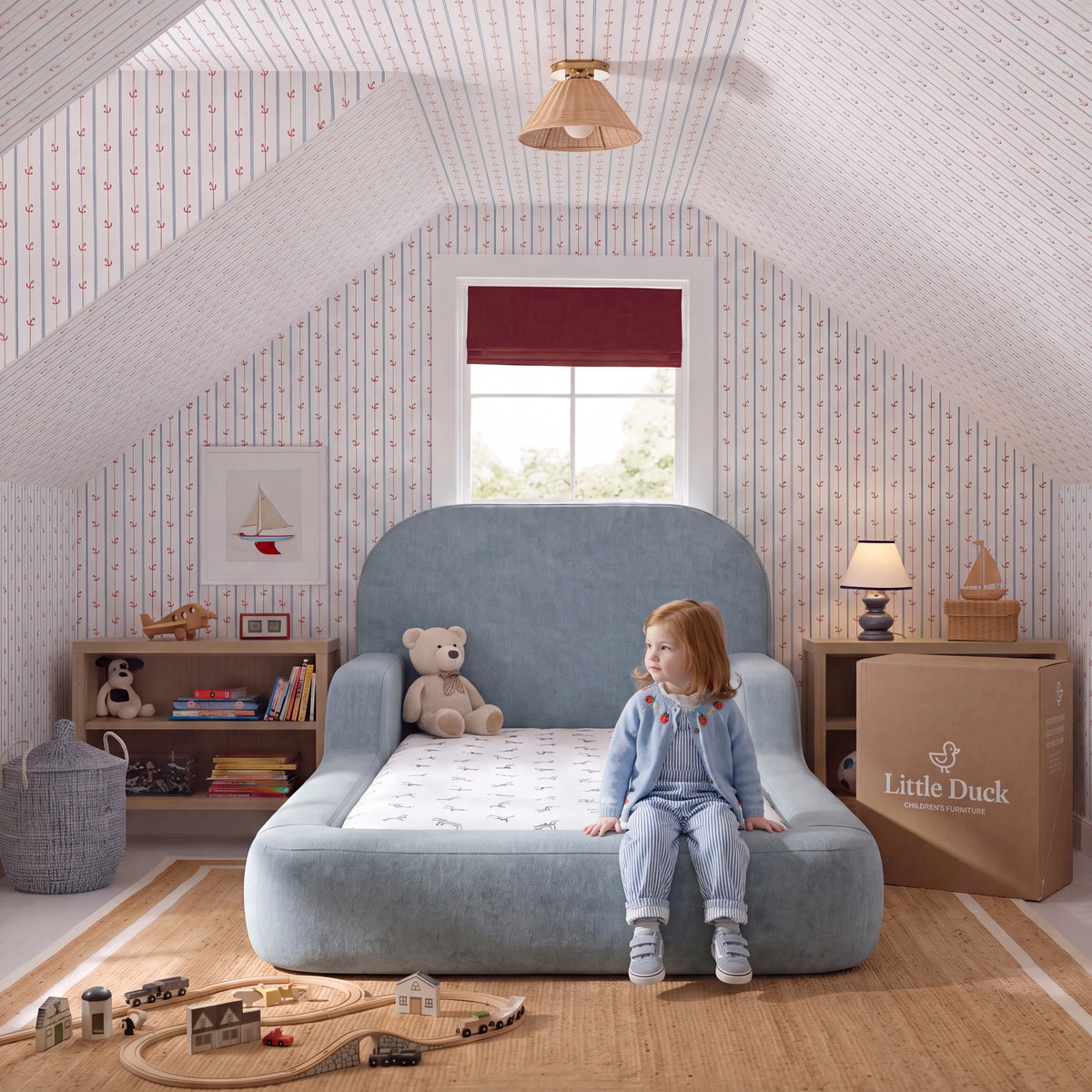 Cama Montessoriana Viuva - Azul Claro