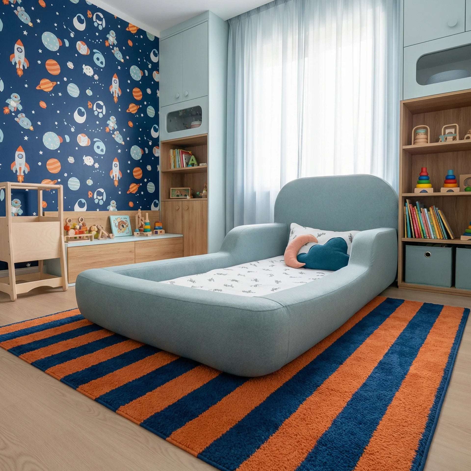 Cama Montessoriana Solteiro - Azul Claro | Little Duck