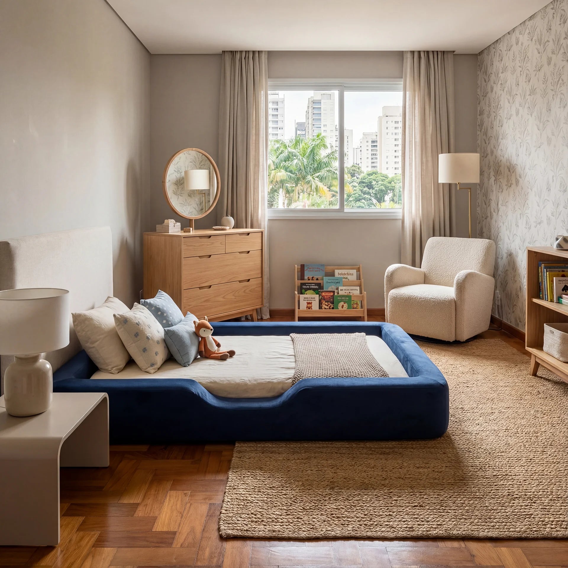 Cama Montessoriana Light - Azul Marinho | Little Duck