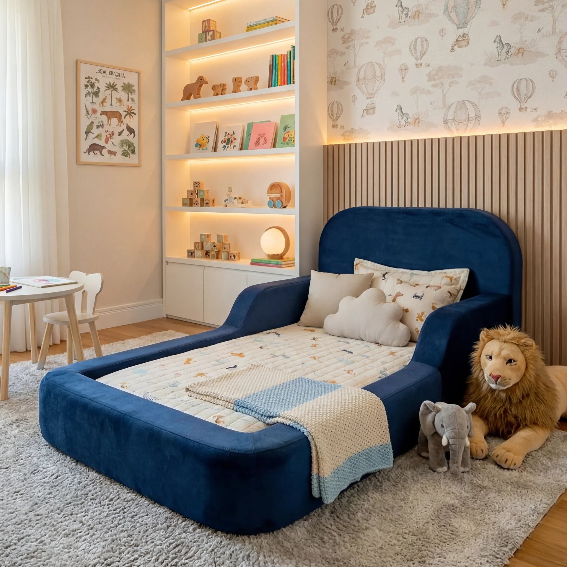 Cama Montessoriana Solteiro - Azul Marinho | Little Duck