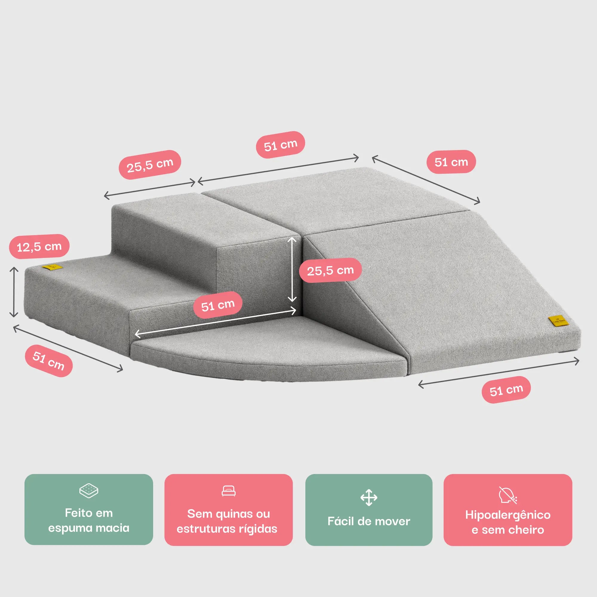 Play Baby 4 Módulos - Cinza | Little Duck