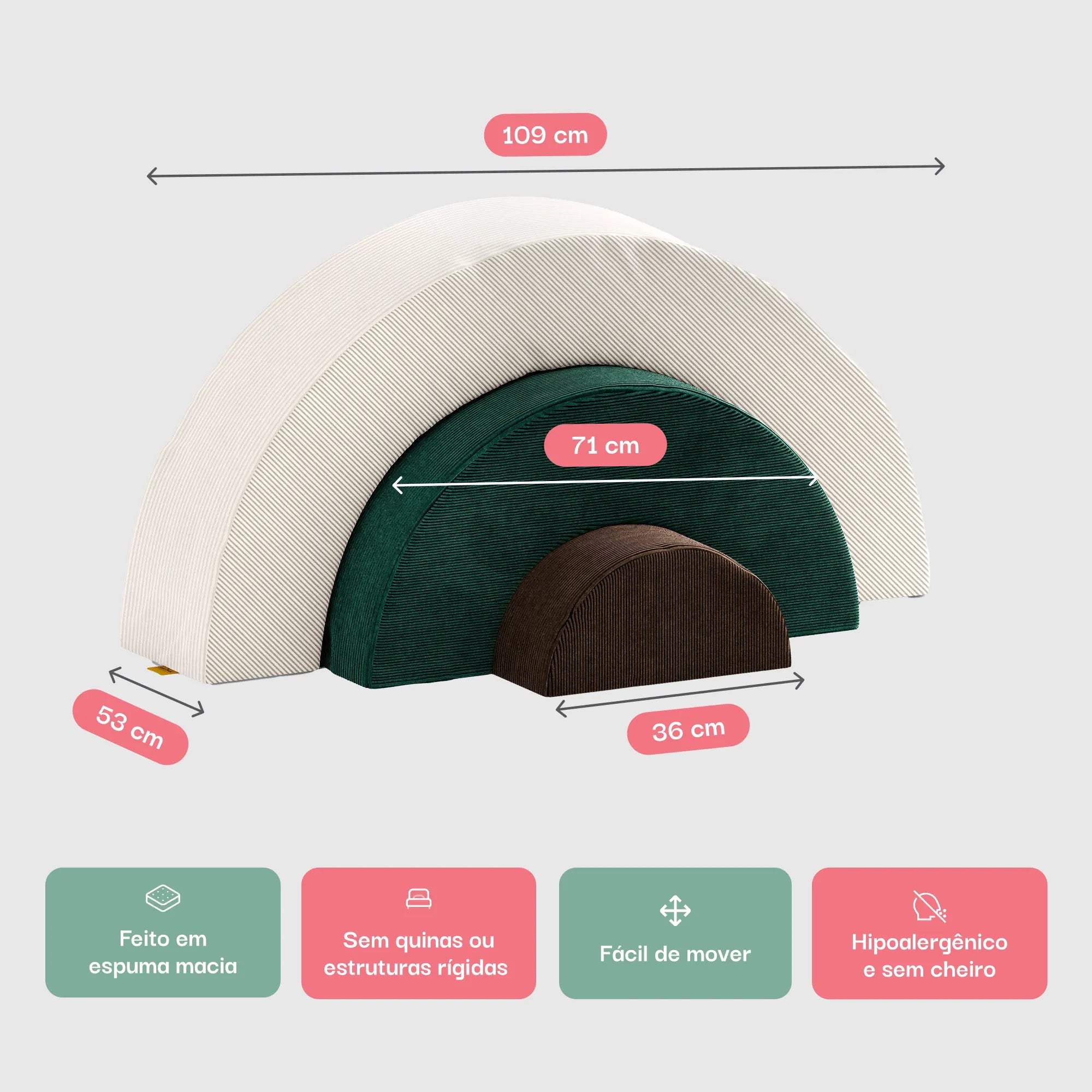 Play Arco-Íris Linho | Verde | Marrom - Little Duck