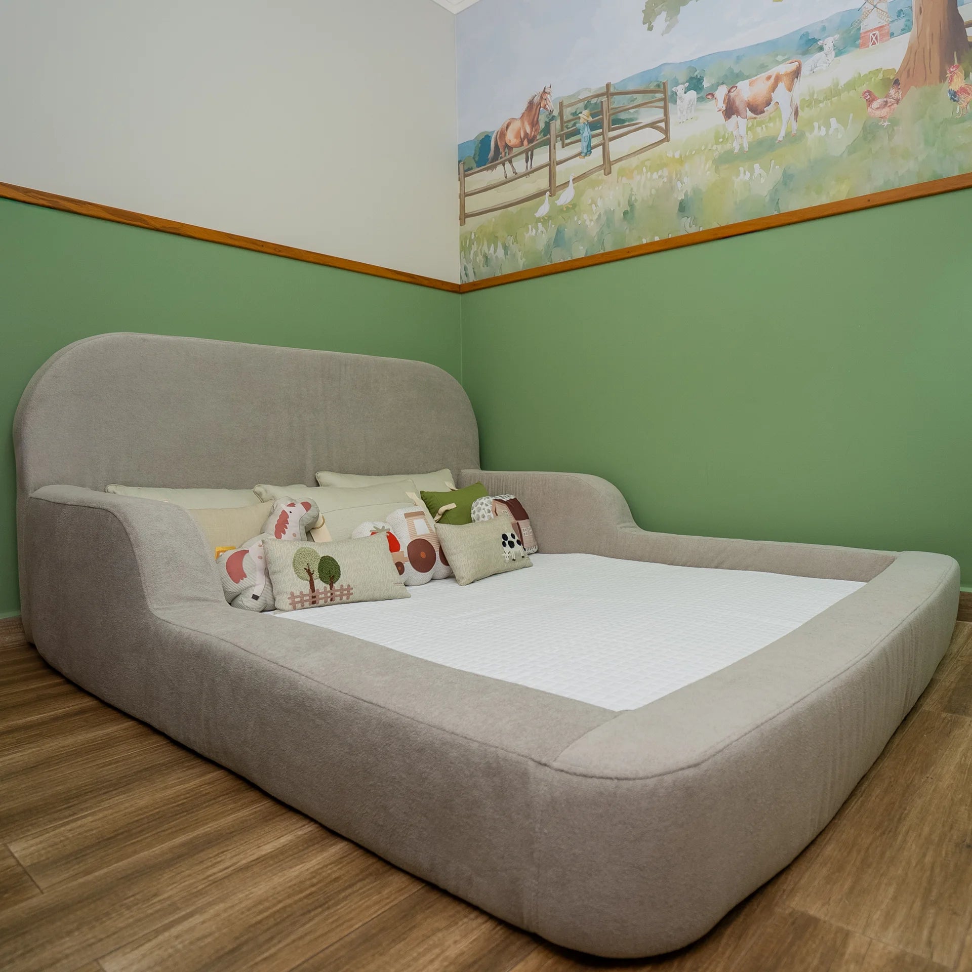 Cama Montessoriana Casal - Cinza | Little Duck