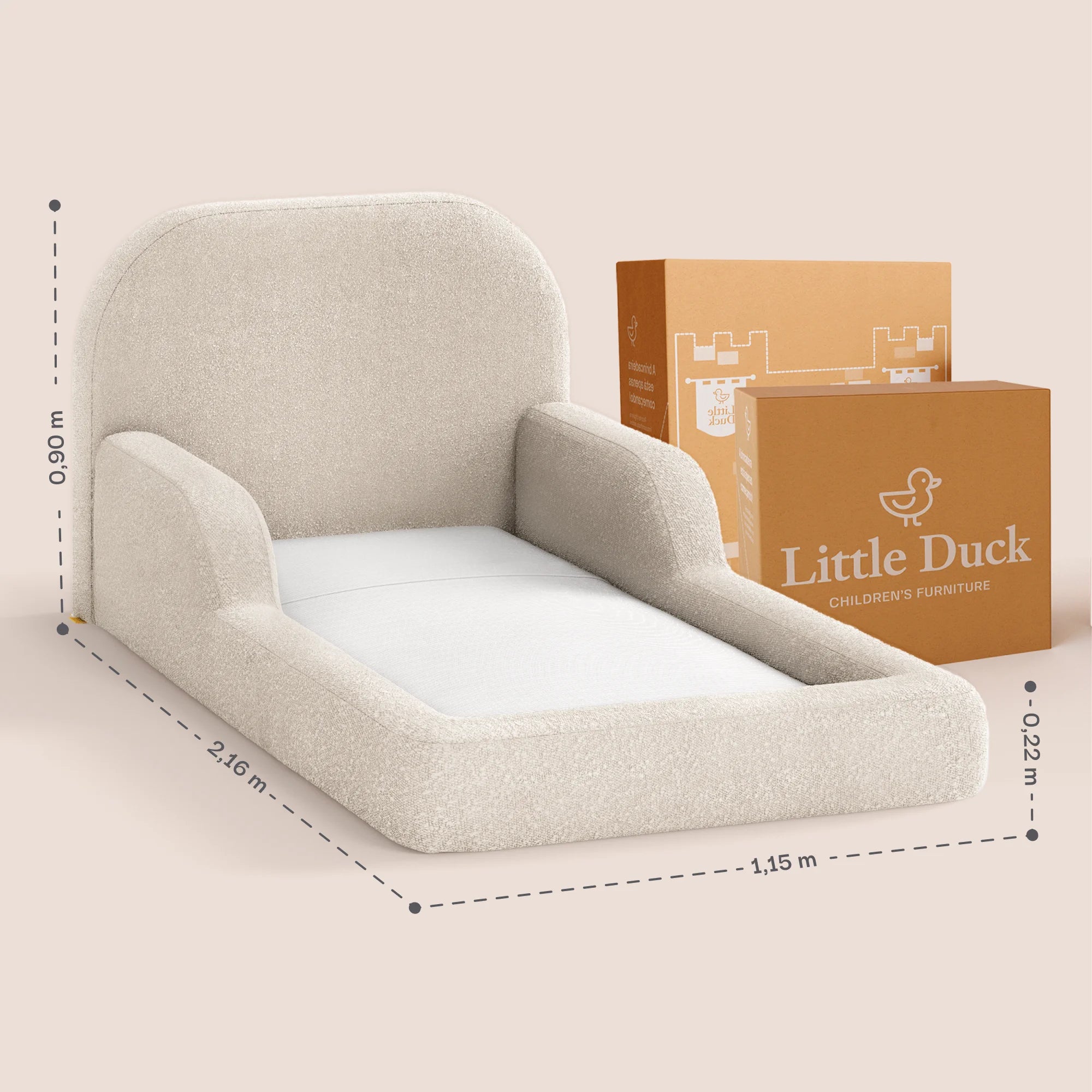 Cama Montessoriana Solteiro - Linho | Little Duck