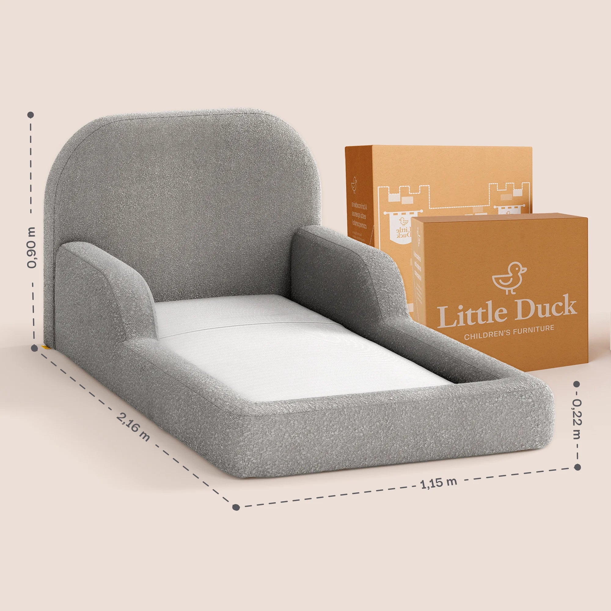 Cama Montessoriana Solteiro - Cinza | Little Duck