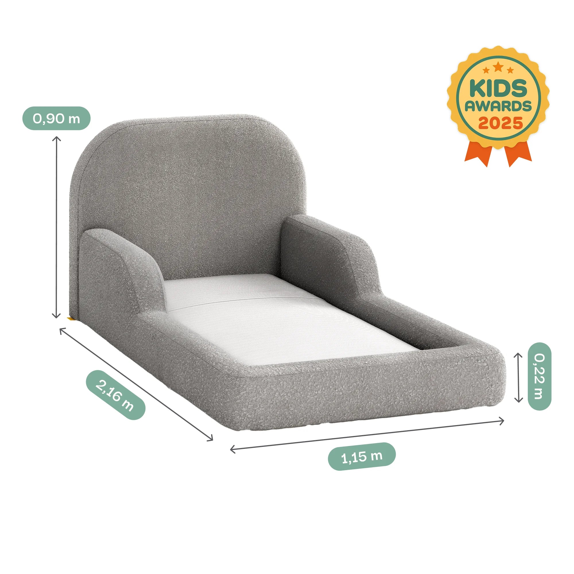 Cama Montessoriana Solteiro - Cinza | Little Duck