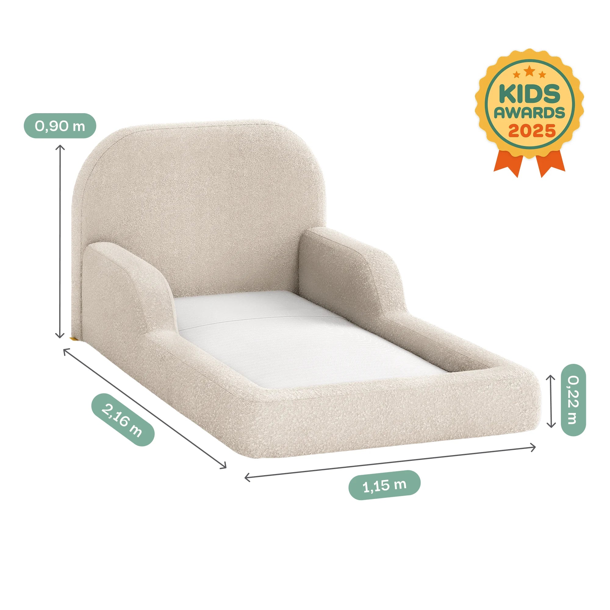 Cama Montessoriana Solteiro - Linho | Little Duck