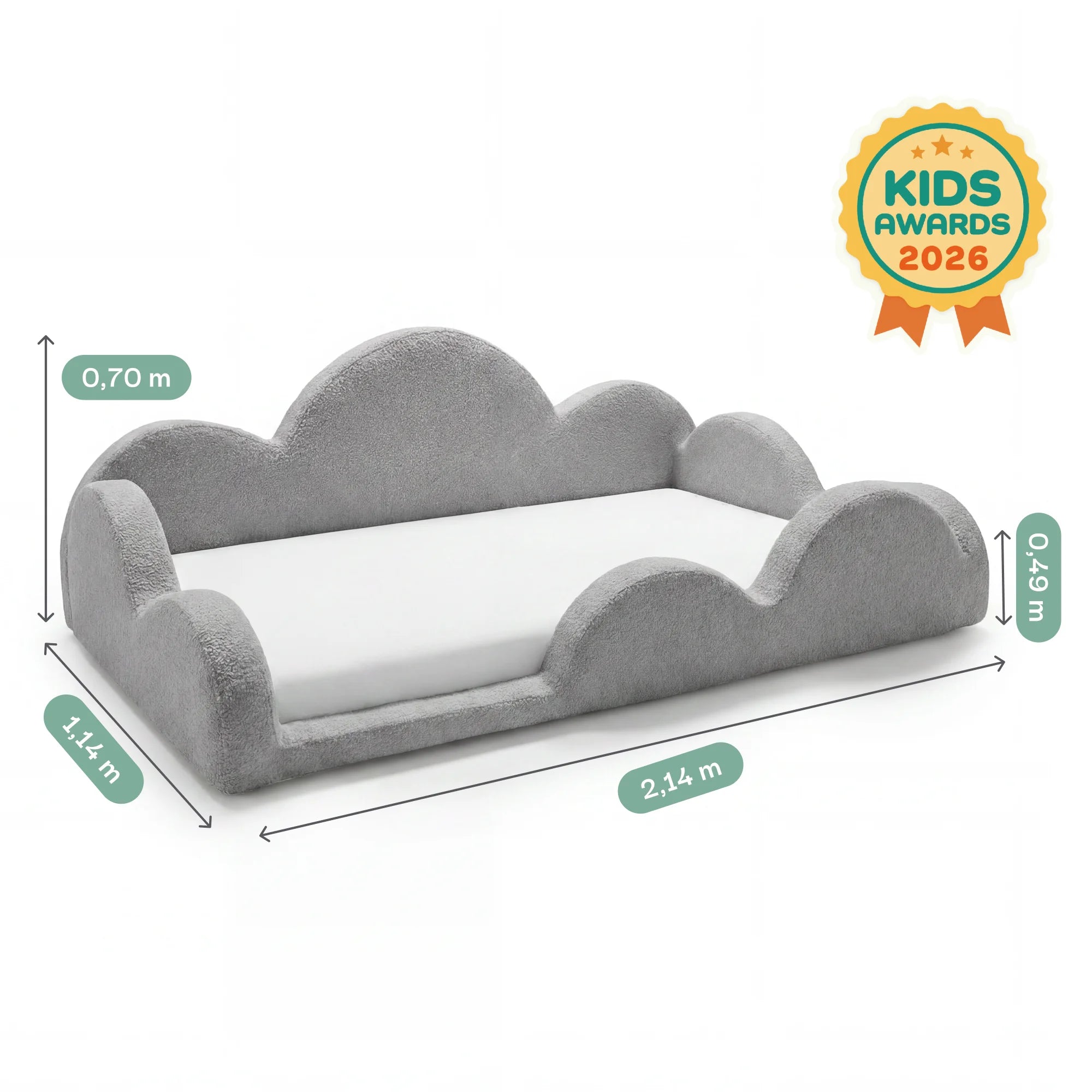 Cama Montessoriana Nuvem - Cinza | Little Duck