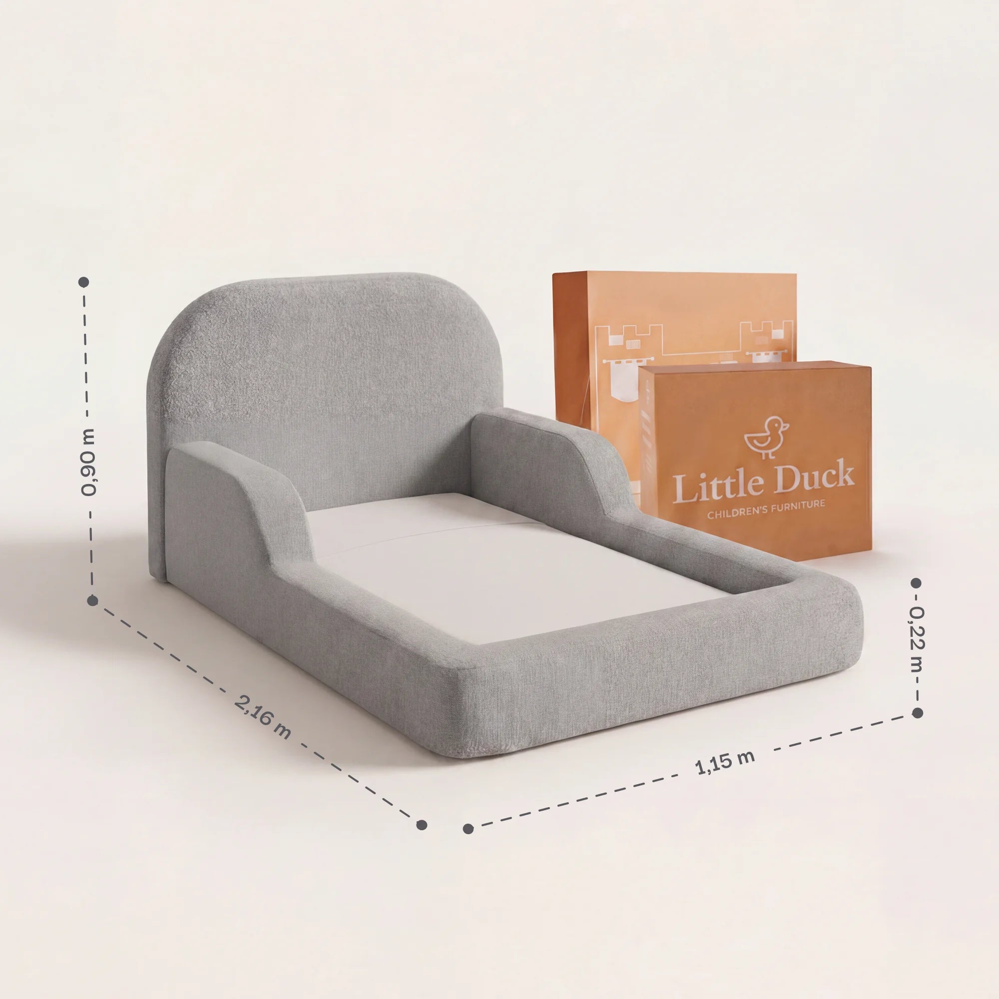 Cama Montessoriana Solteiro - Cinza | Little Duck