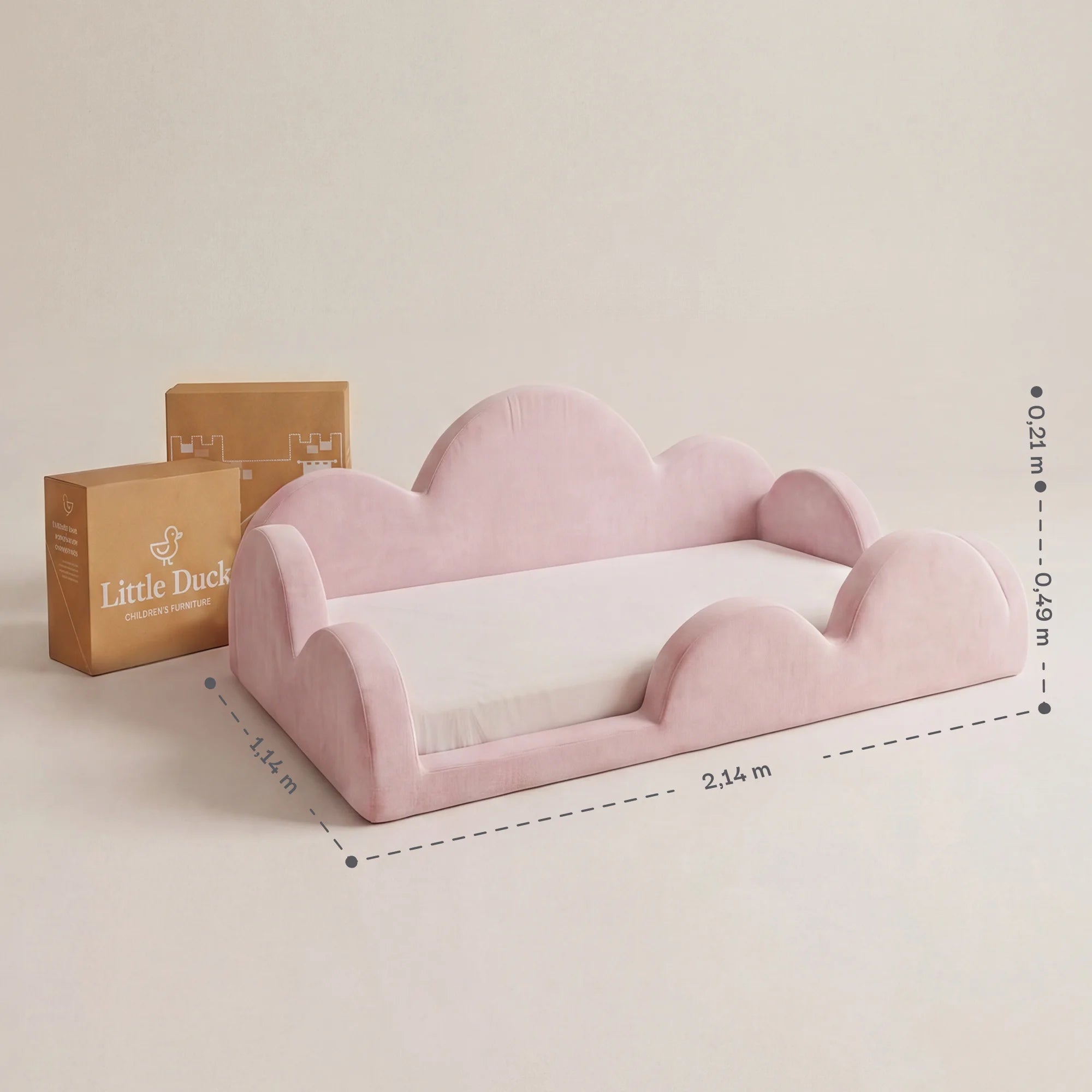 Cama Montessoriana Nuvem - Rosa | Little Duck