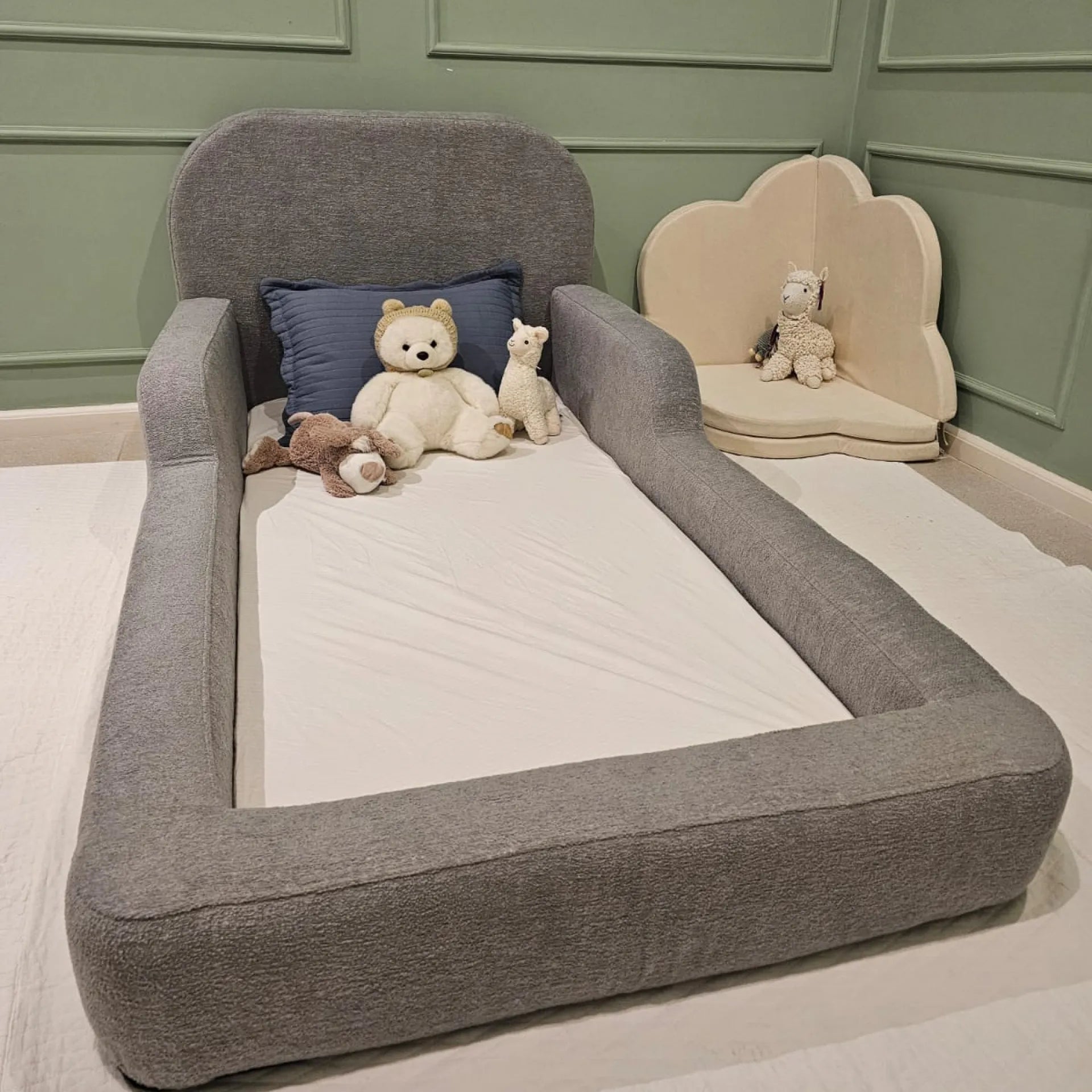 Cama Montessoriana Solteiro - Cinza | Little Duck