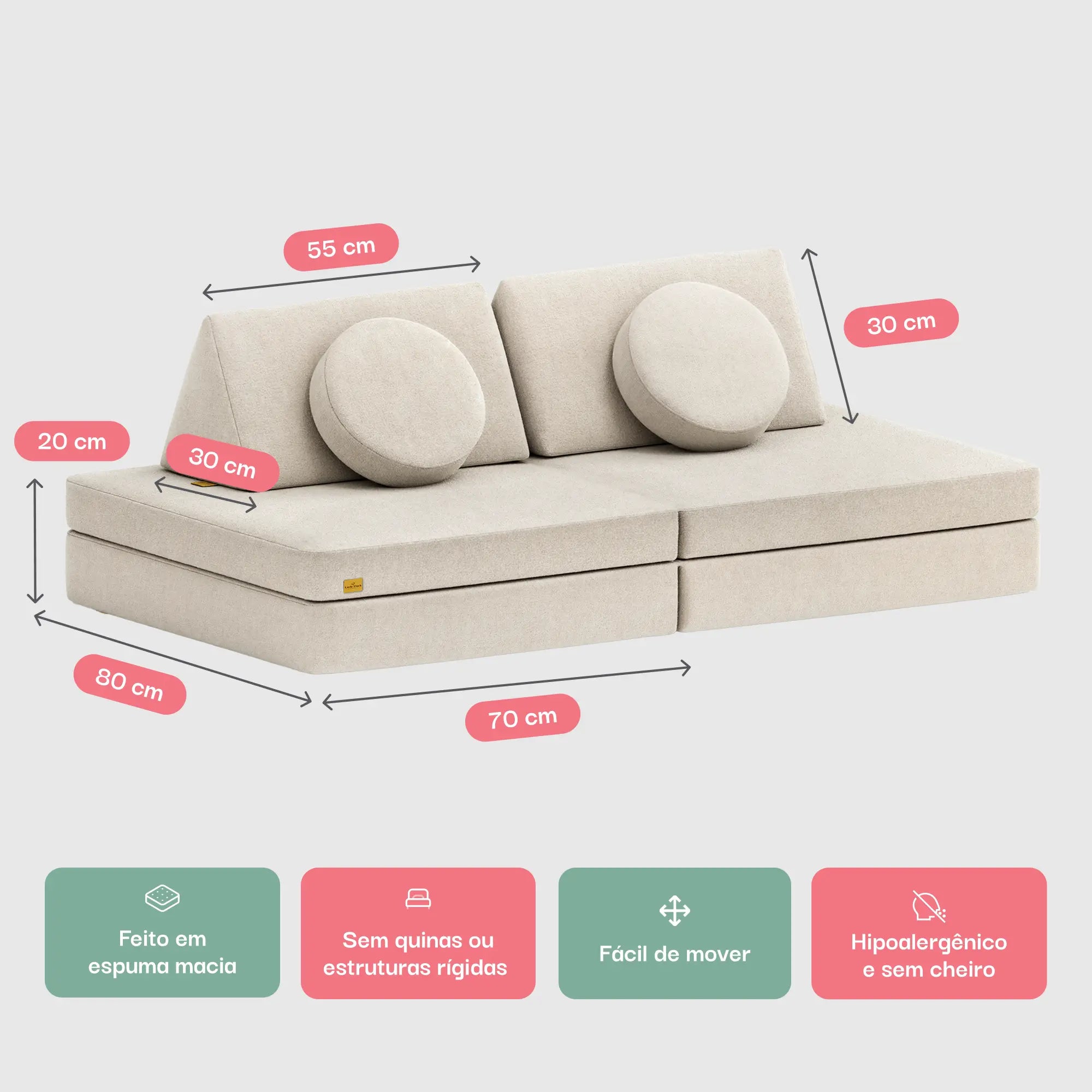 Cama montessoriana Solteiro + Sofá de Brincar 50% OFF | Little Duck