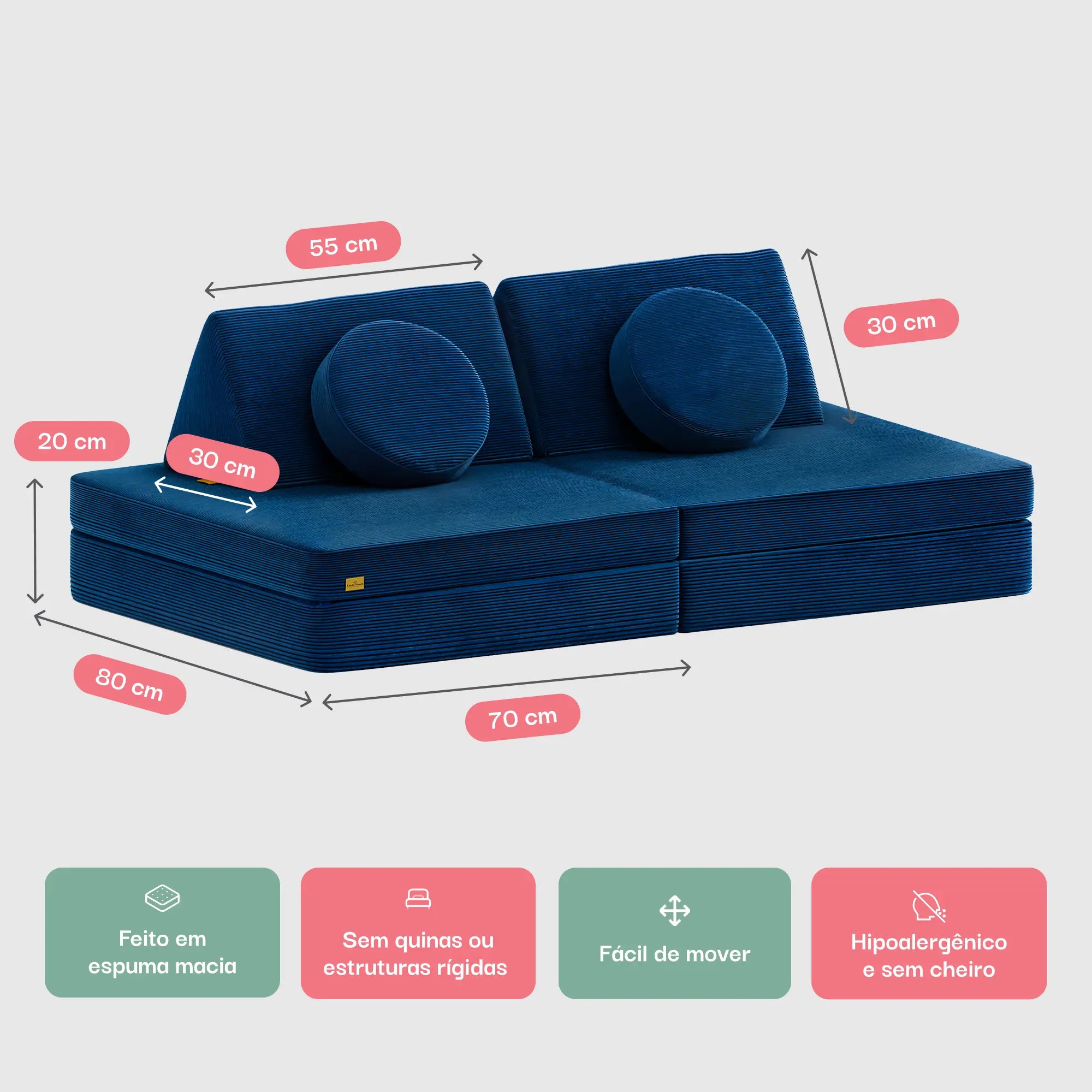 Sofá de Brincar - Azul Marinho | Little Duck