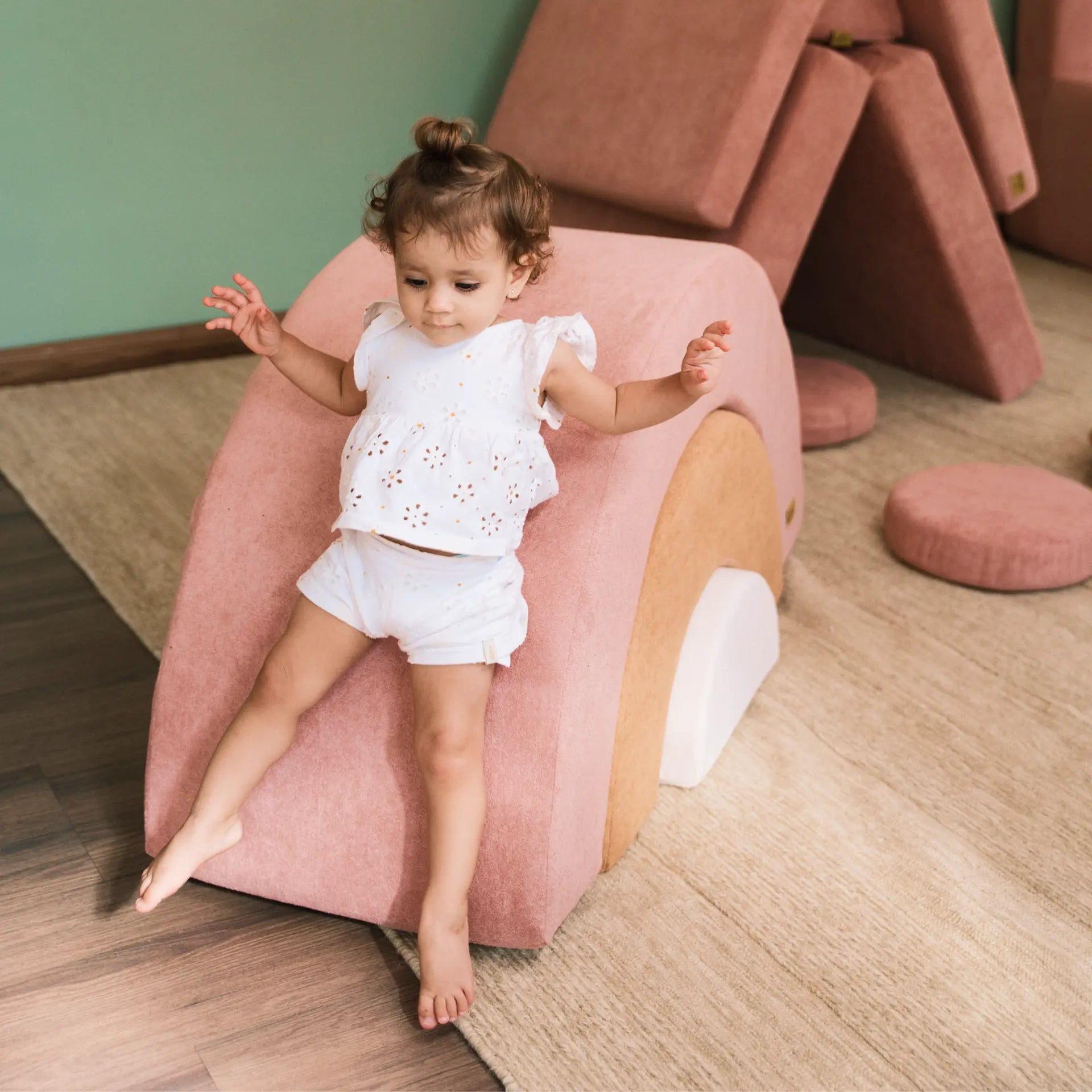 Play Arco-Íris Azul | Cinza | Linho - Little Duck