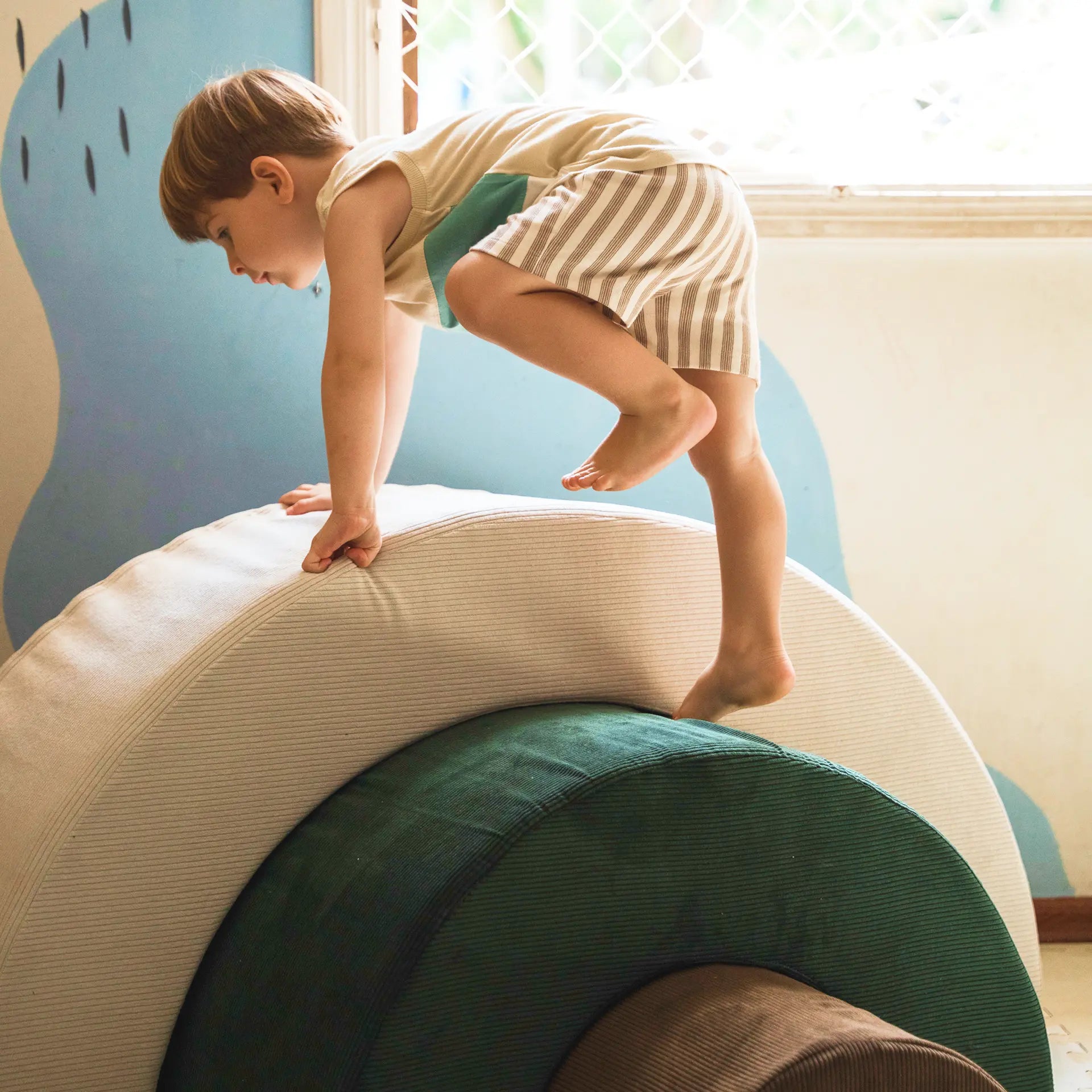 Play Arco-Íris Verde | Rosa | Linho - Little Duck