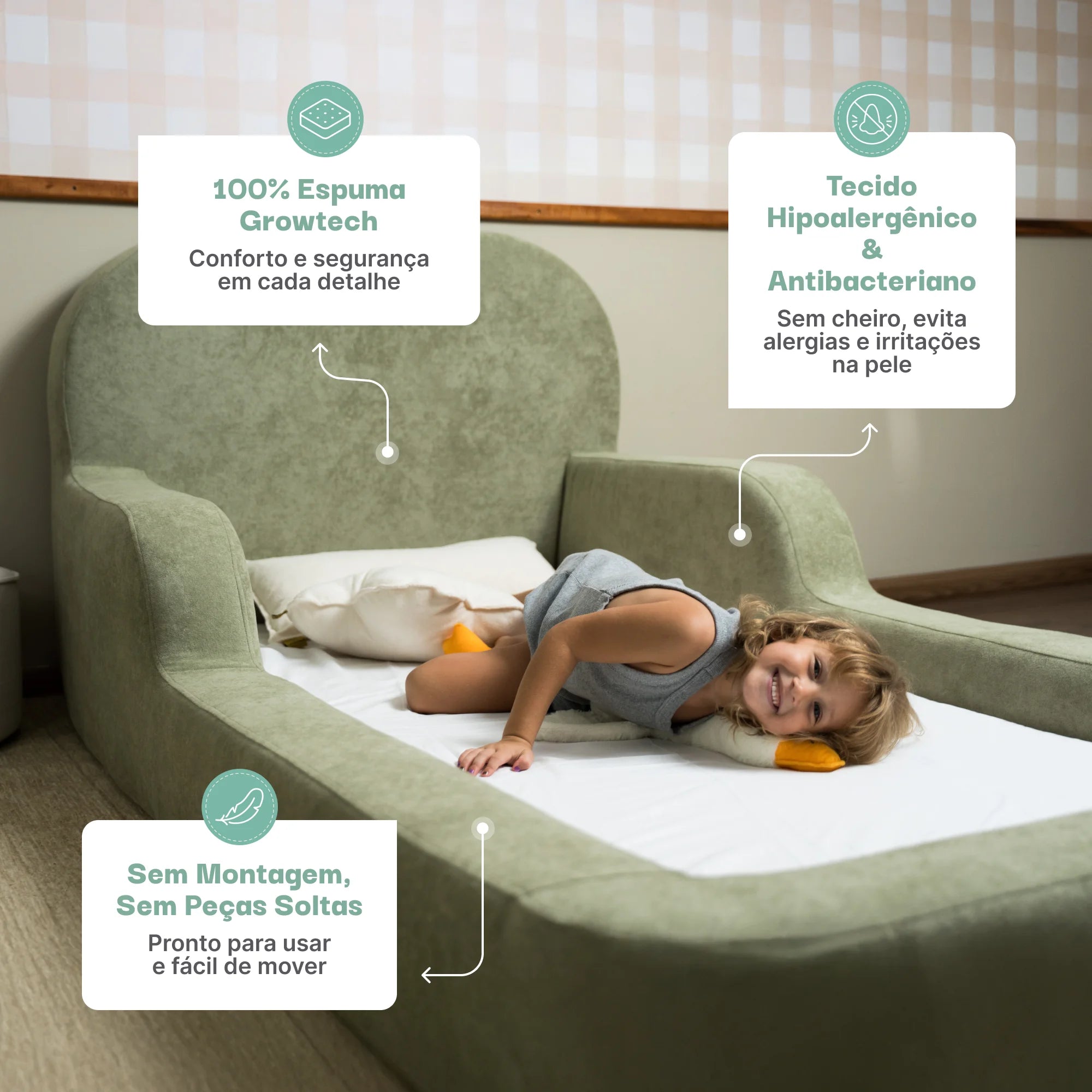 Cama Montessoriana Solteiro - Verde | Little Duck