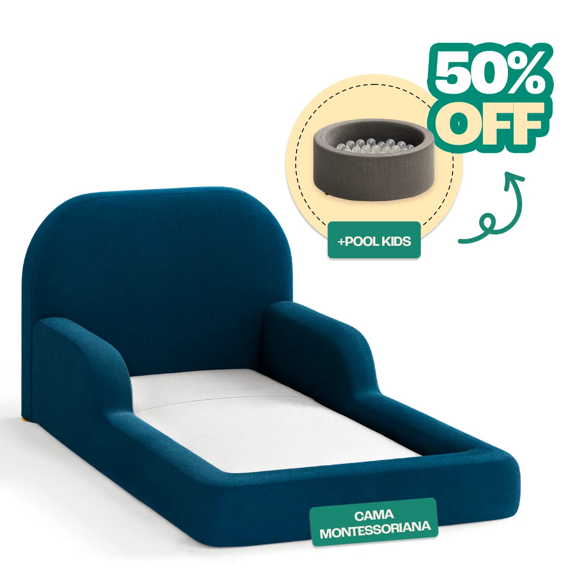 Cama montessoriana + Pool Kids 50% OFF