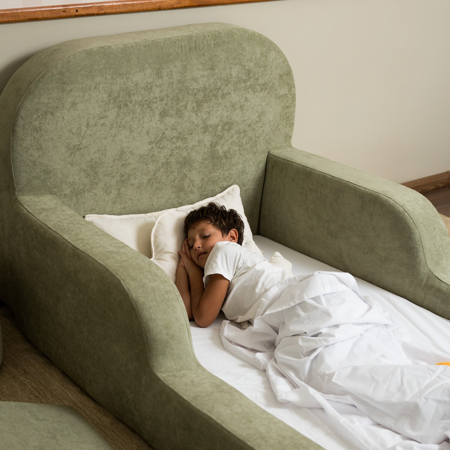 Cama Montessoriana Solteiro - Linho | Little Duck