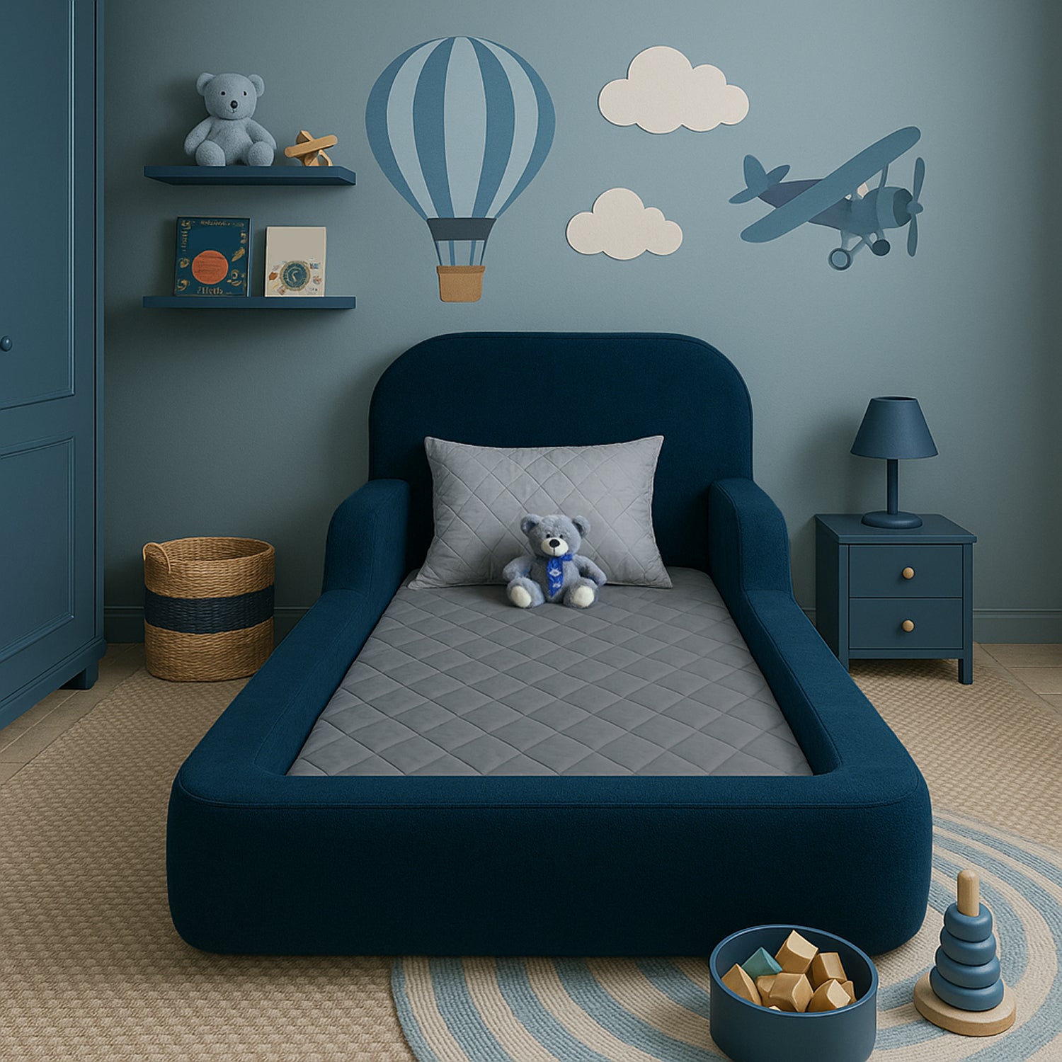 Cama Montessoriana Solteiro - Azul Marinho | Little Duck