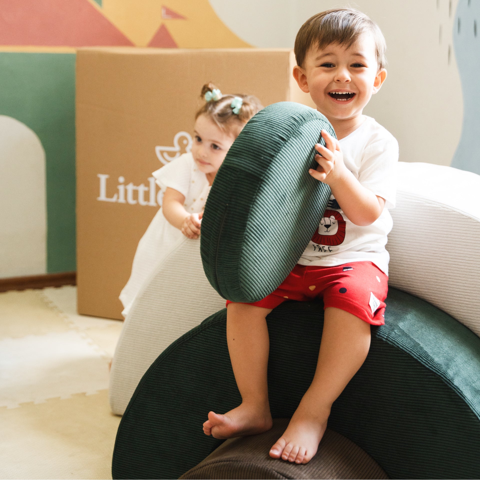 Play Arco-Íris Linho | Verde | Marrom - Little Duck