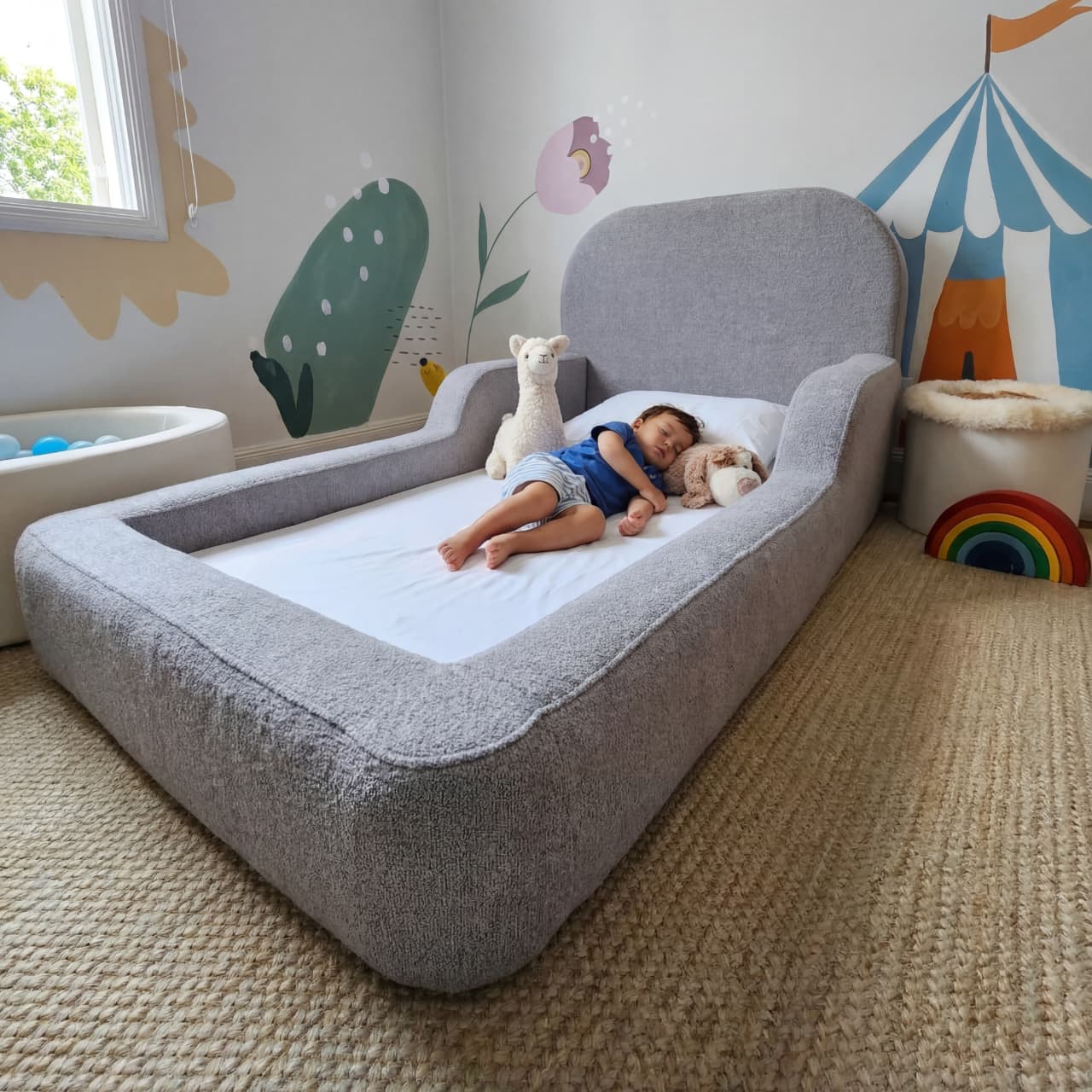 Cama Montessoriana Solteiro - Cinza | Little Duck