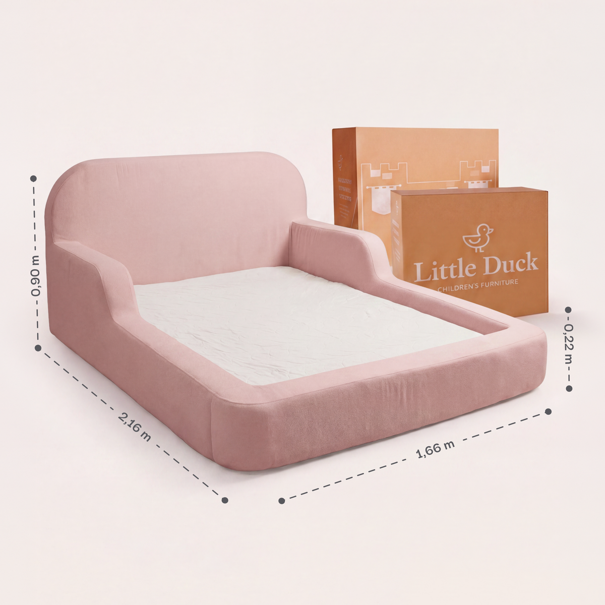 Cama Montessoriana Casal - Rosa Claro | Little Duck