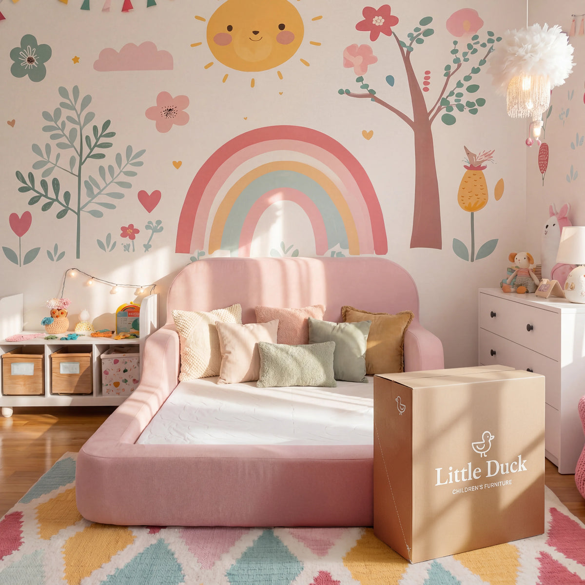 Cama Montessoriana Casal - Rosa Claro | Little Duck