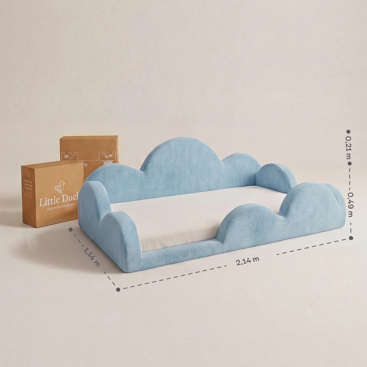 Cama Montessoriana Nuvem - Azul Claro | Little Duck