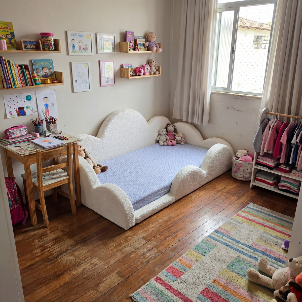 Cama Montessoriana Nuvem - Branco | Little Duck