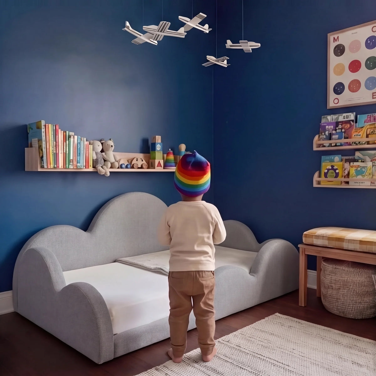 Cama Montessoriana Nuvem - Cinza | Little Duck
