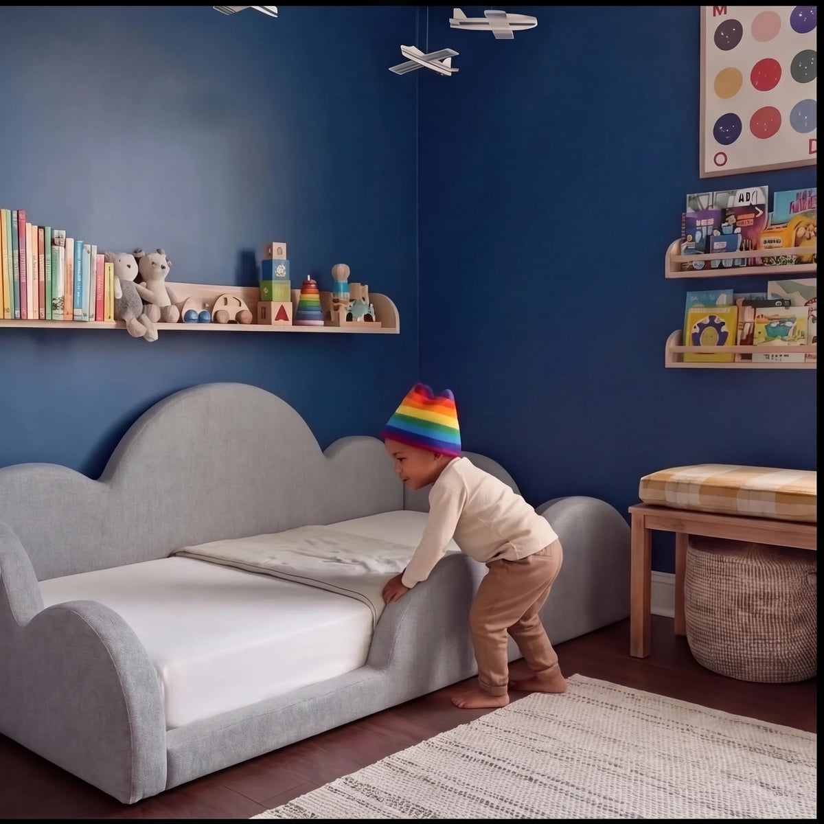 Cama Montessoriana Nuvem - Cinza | Little Duck