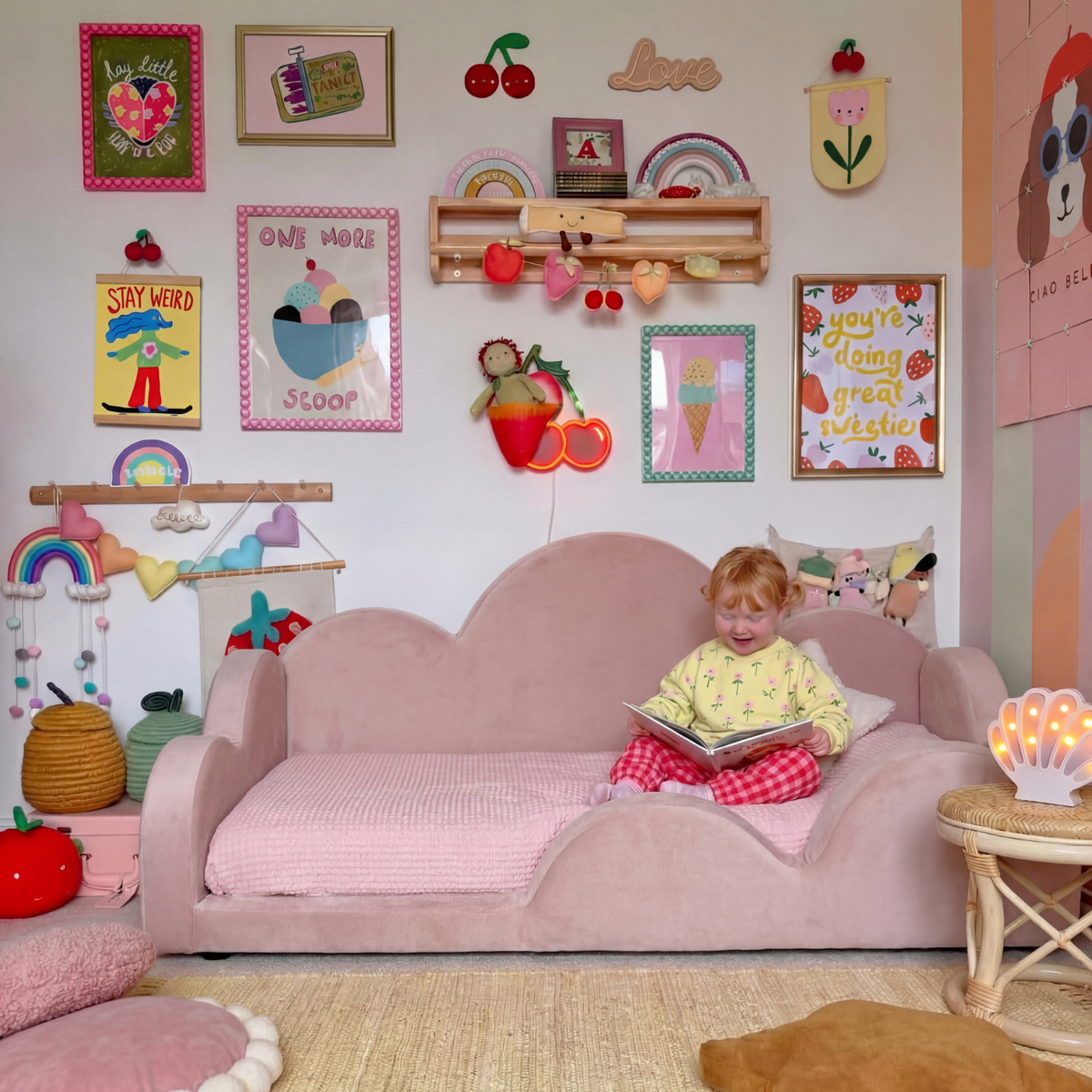 Cama Montessoriana Nuvem - Rosa | Little Duck