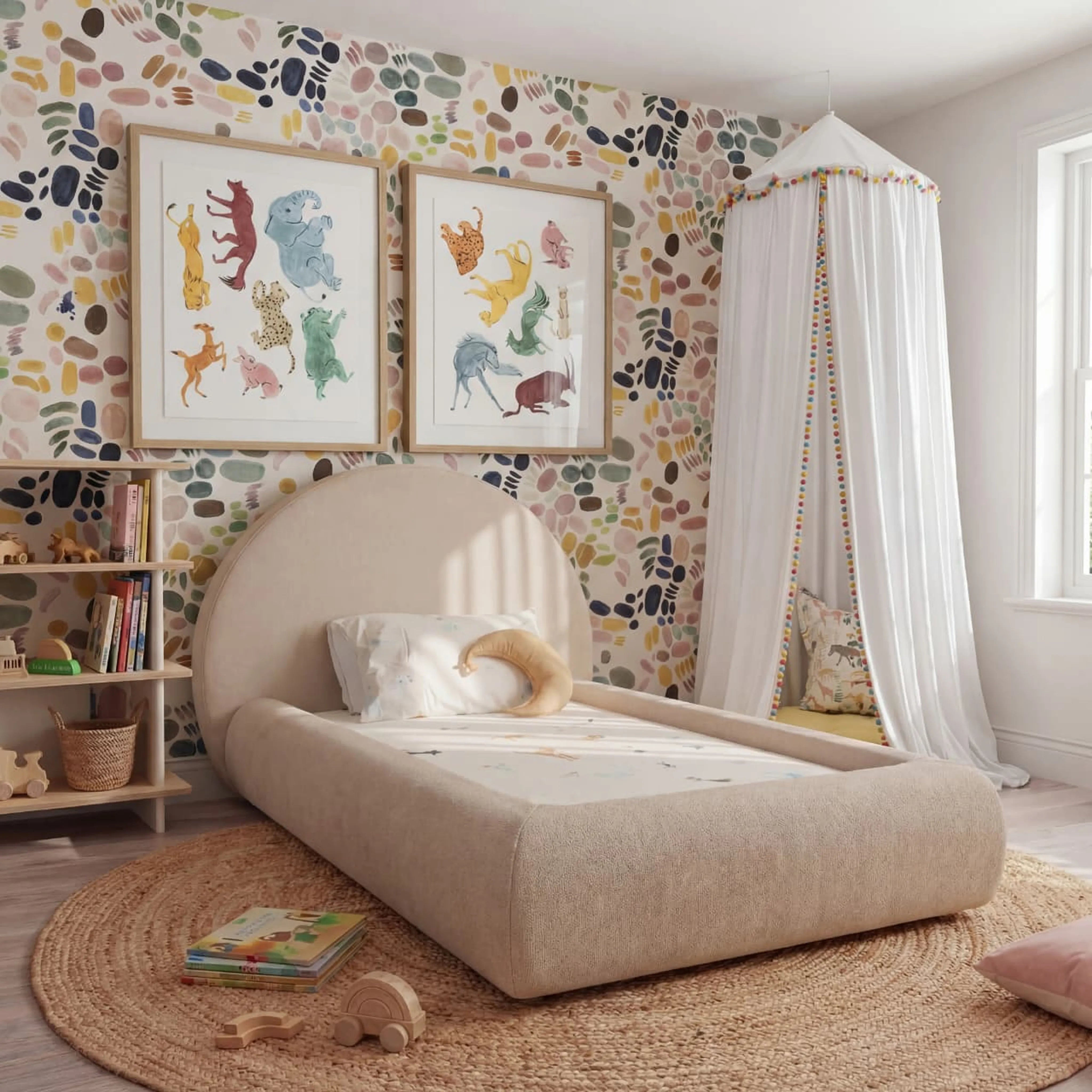 Cama Montessoriana Sol - Linho | Little Duck