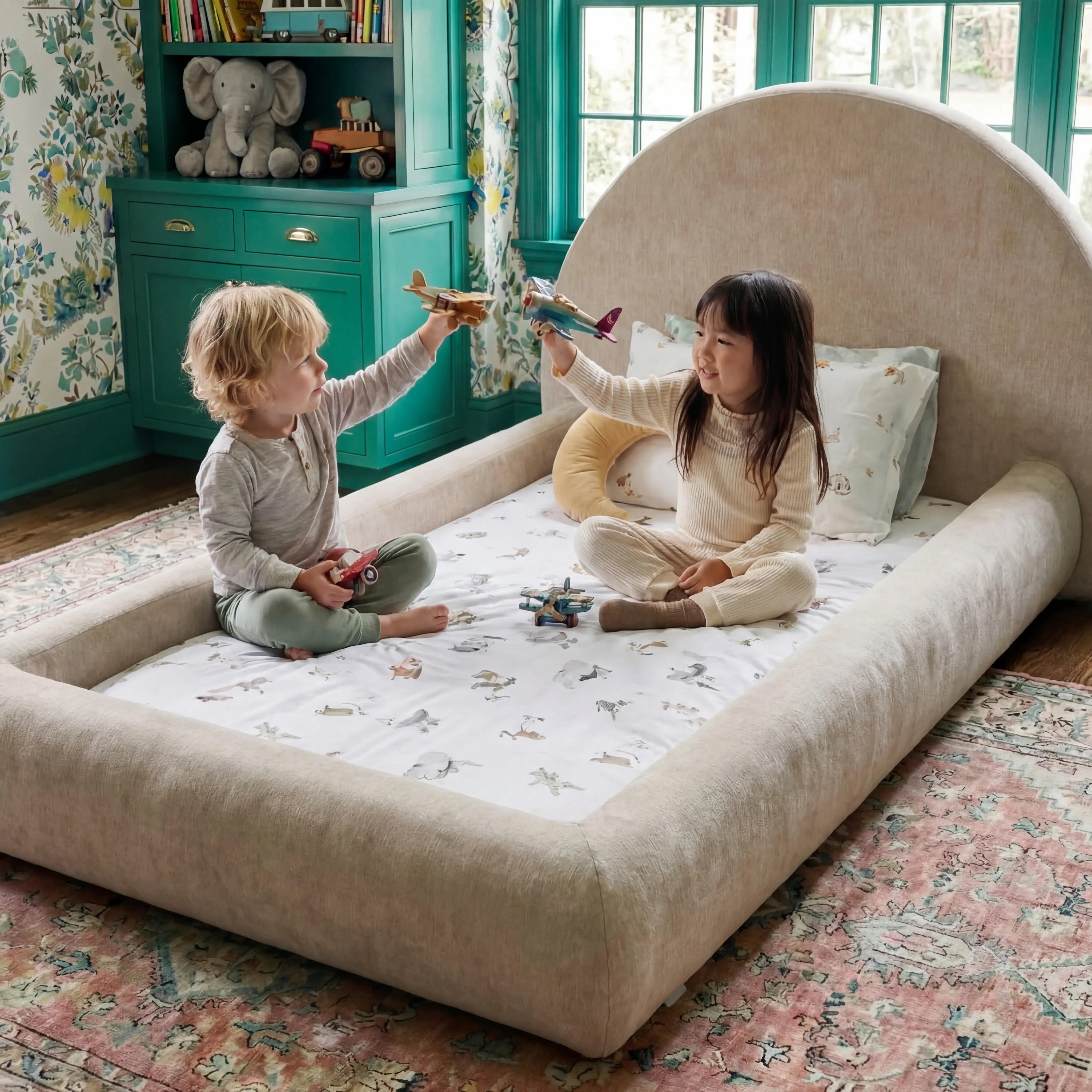 Cama Montessoriana Sol - Linho | Little Duck