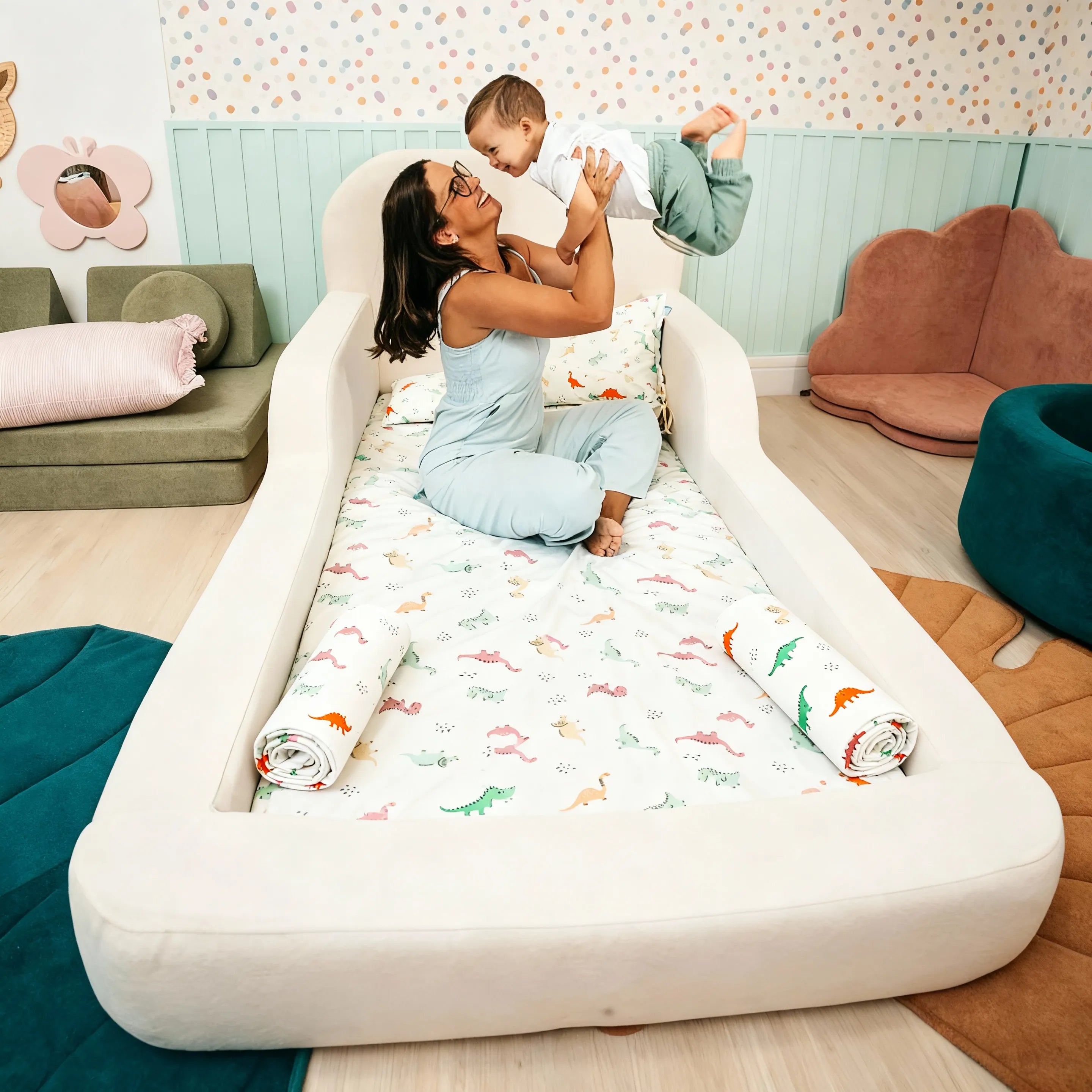 Jogo de Lençol Infantil Solteiro - Montessoriana Dinossauros 200 fios