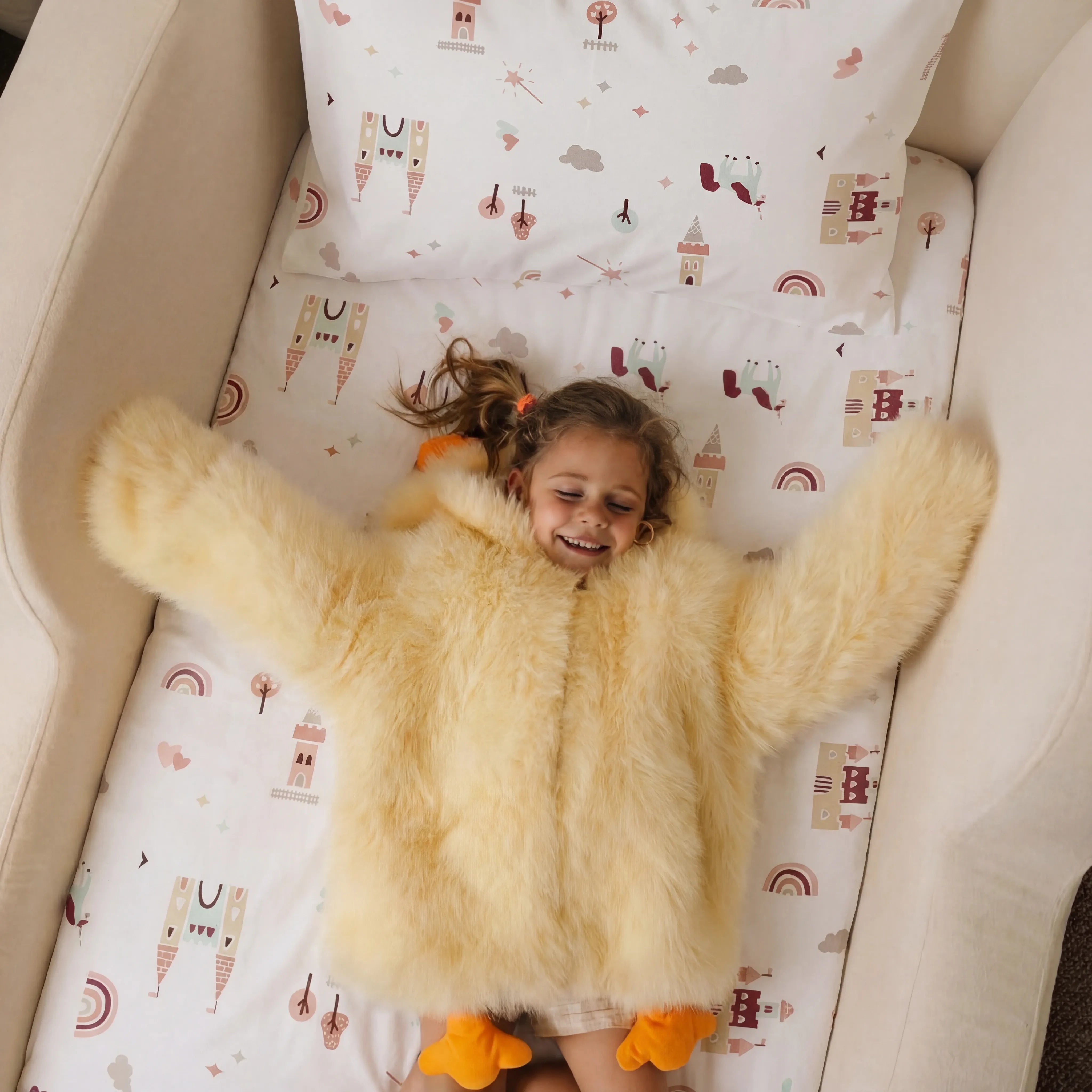 Jogo de Lençol Infantil Solteiro - Montessoriana Castelo 200 fios