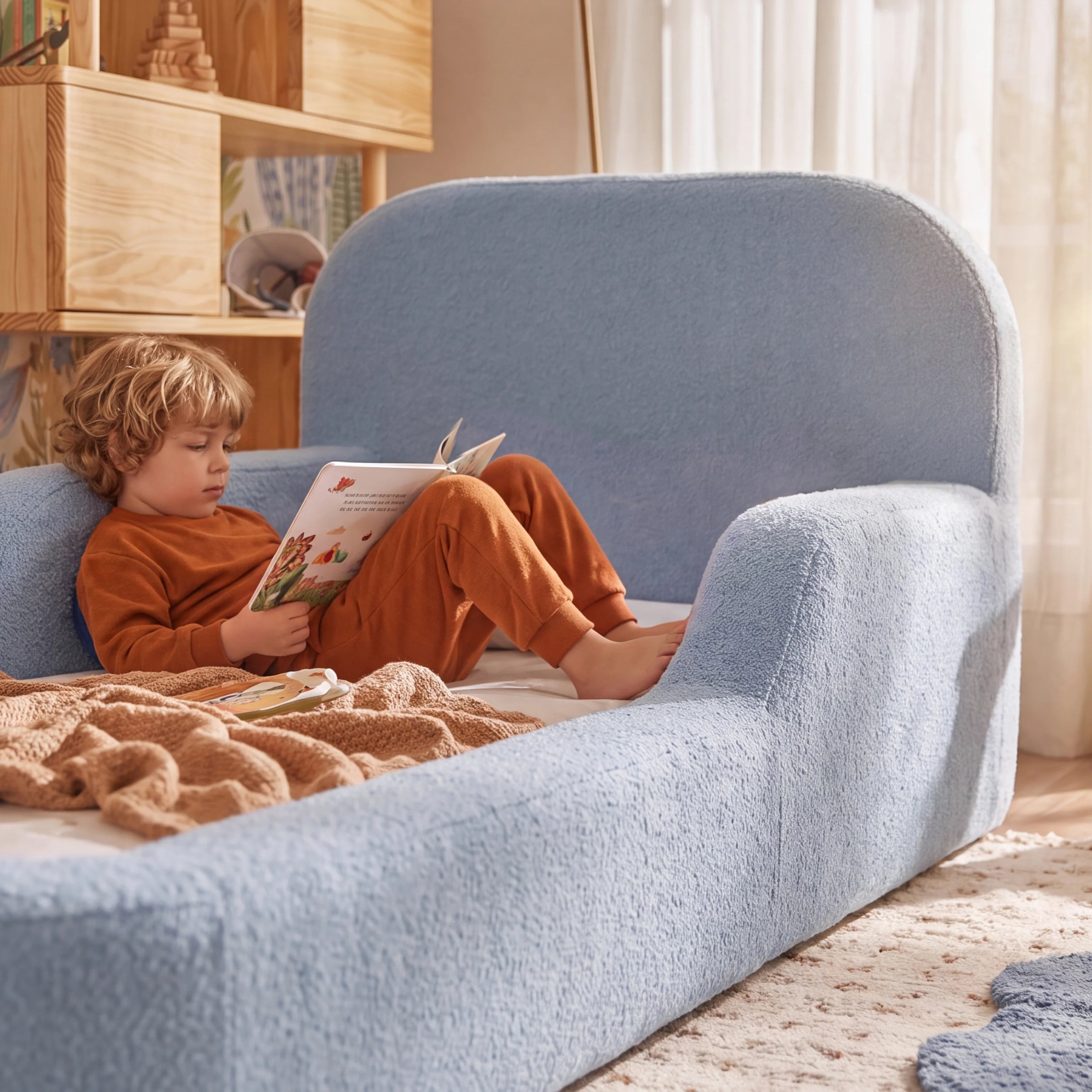 Cama Montessoriana Viuva - Azul Claro