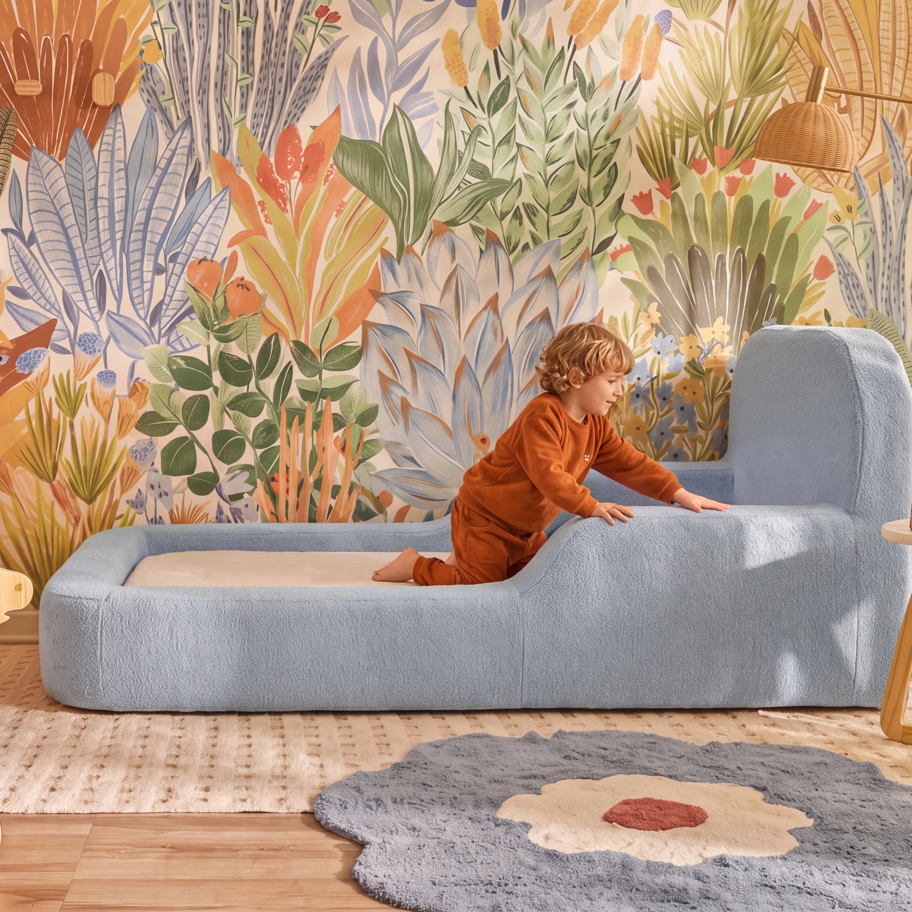 Cama Montessoriana Viuva - Azul Claro