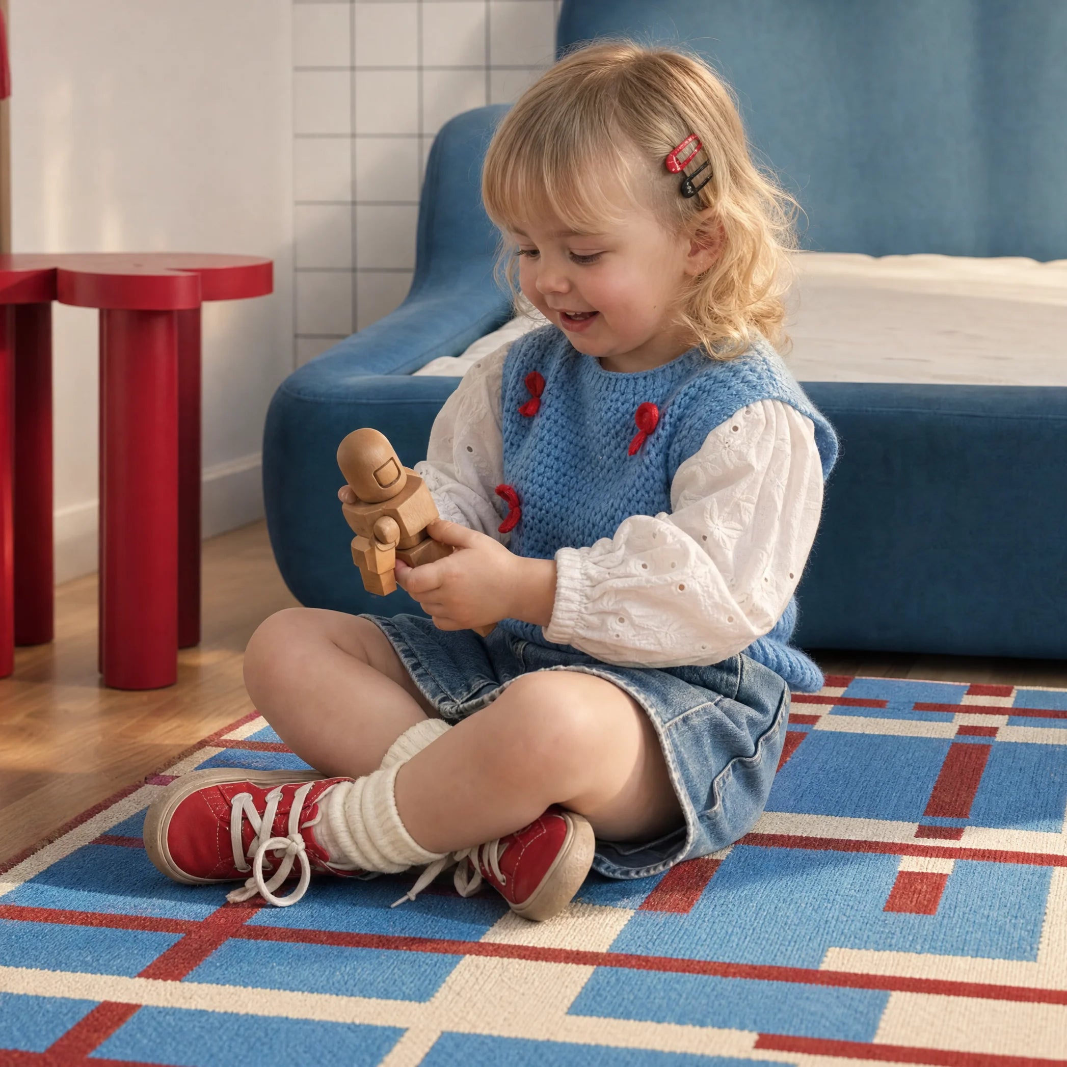 Cama Montessoriana Casal - Azul Marinho | Little Duck