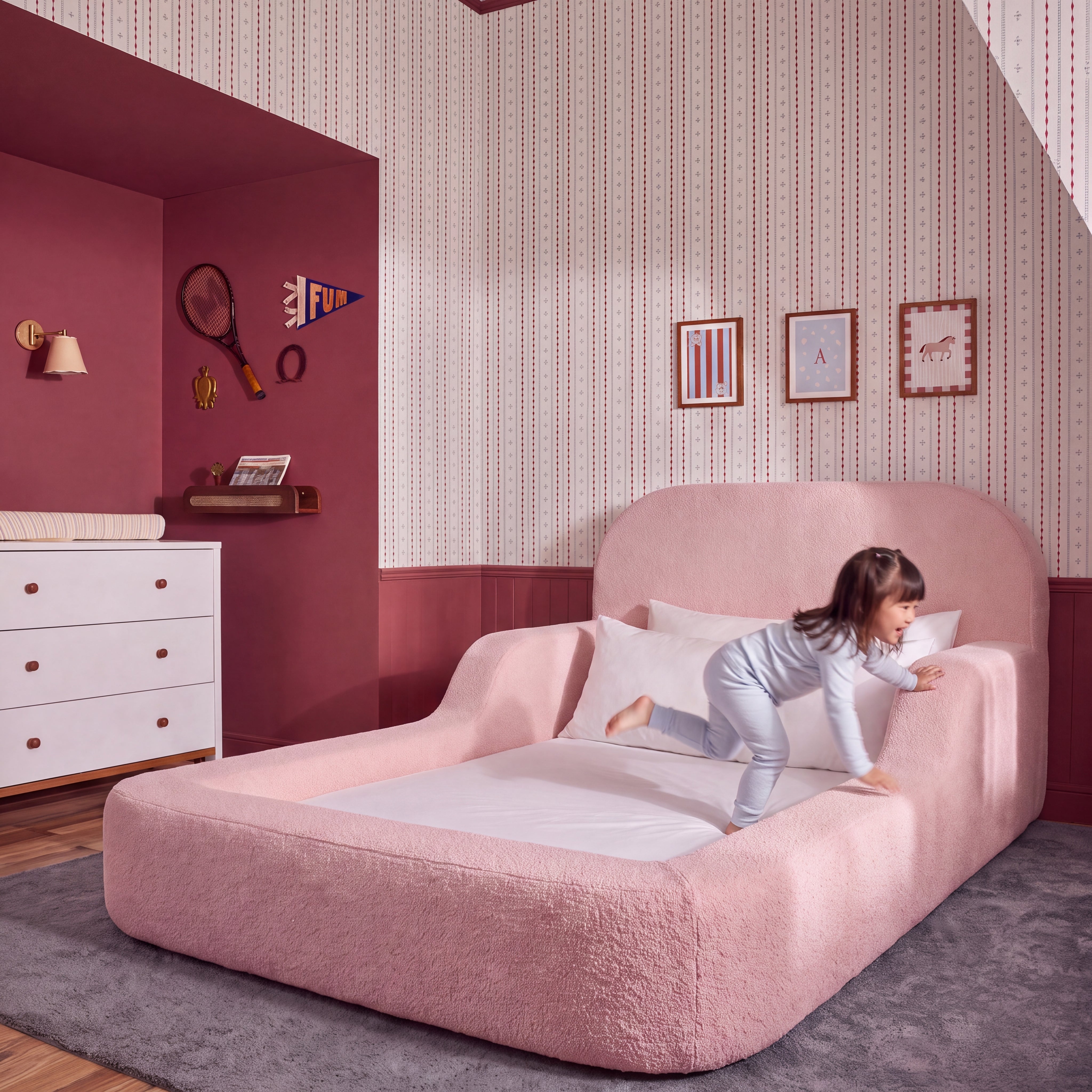 Cama Montessoriana Viuva - Rosa