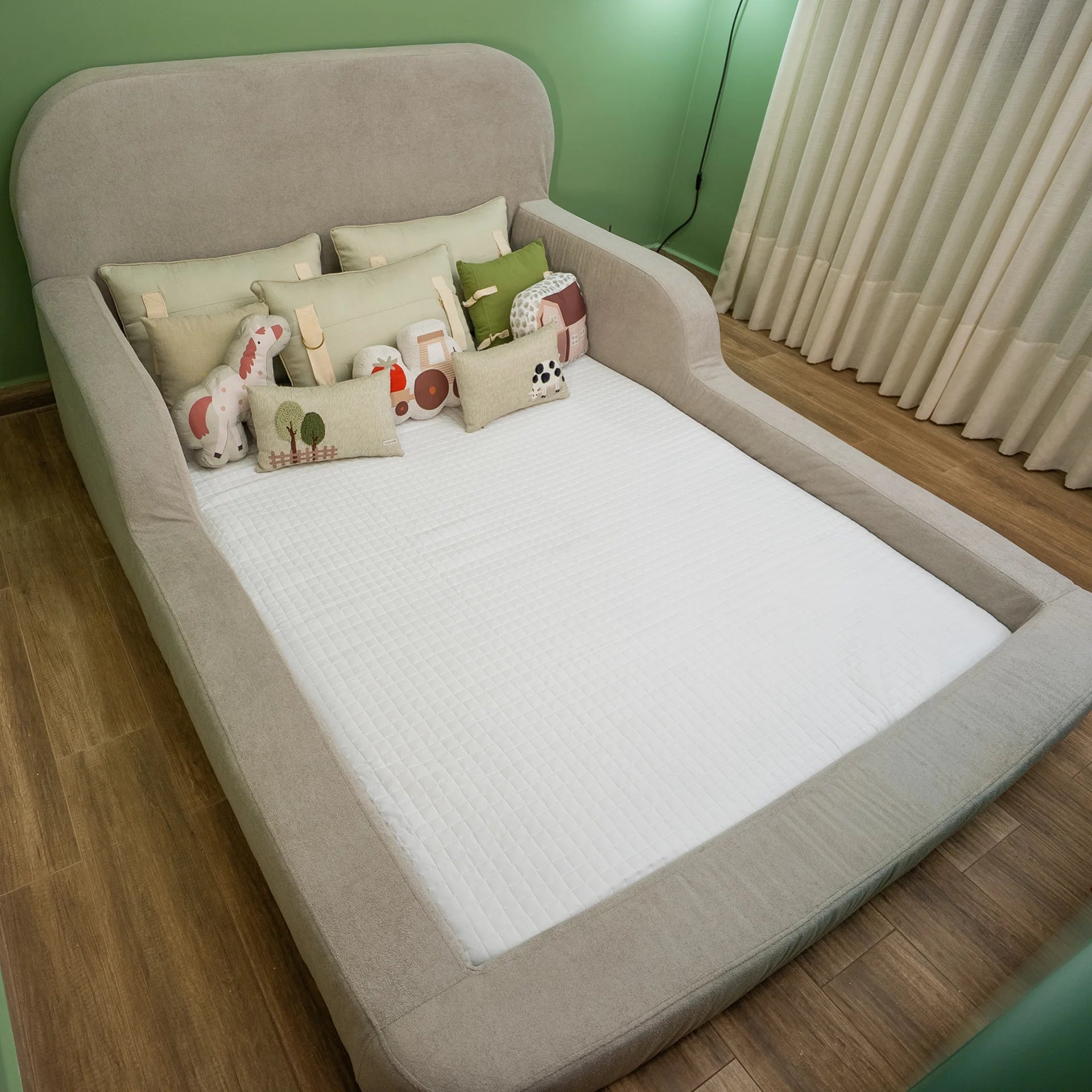Cama Montessoriana Casal - Cinza | Little Duck