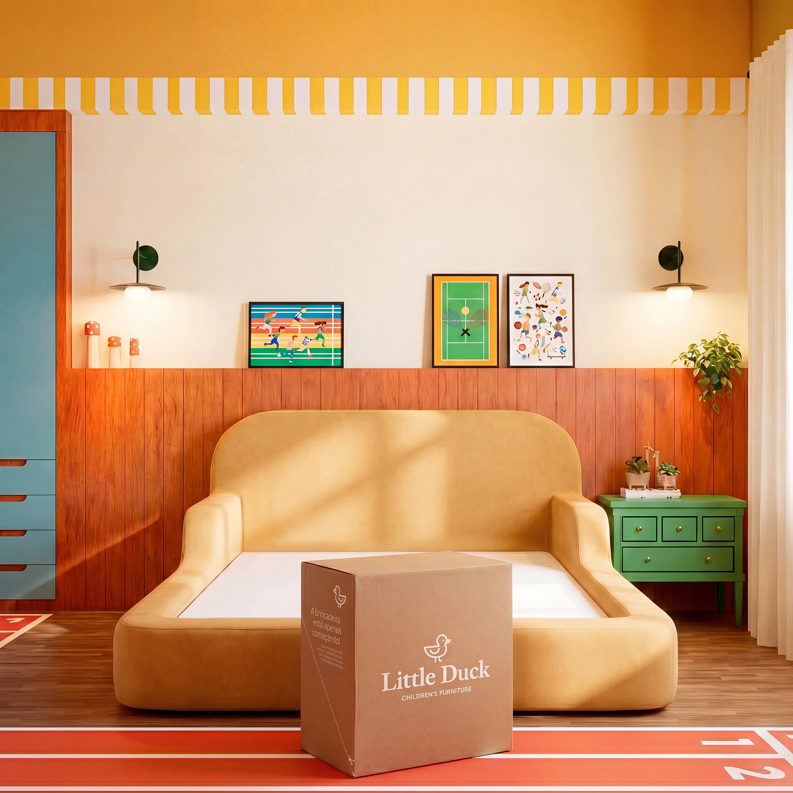 Cama Montessoriana Casal - Mostarda | Little Duck