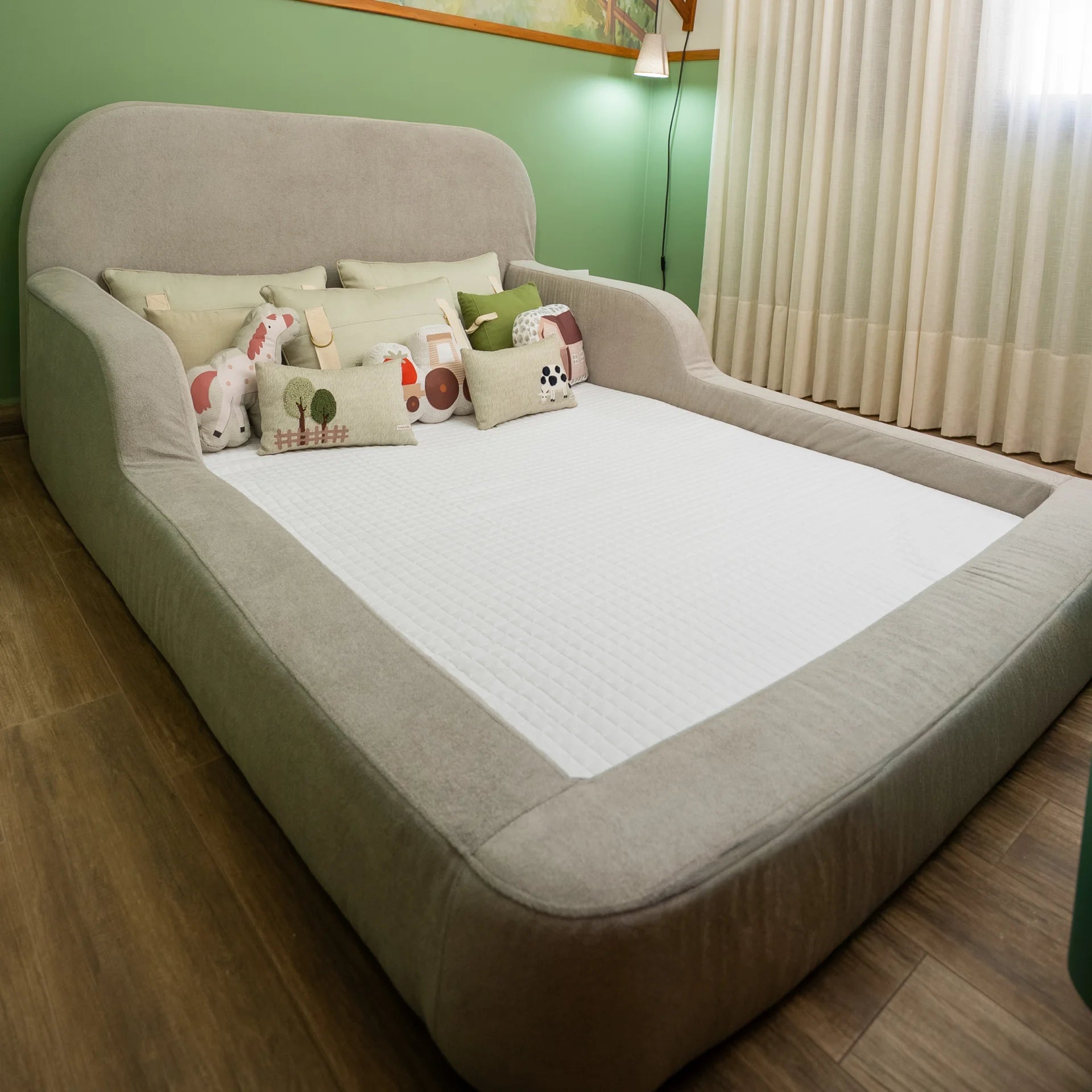 Cama Montessoriana Casal - Cinza | Little Duck